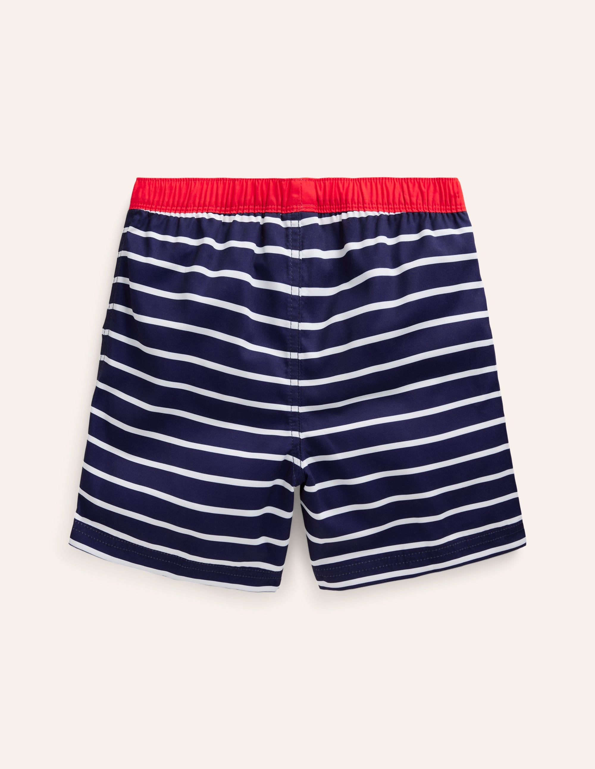 Swim Shorts-College Navy and Ivory Stripe - Image 2