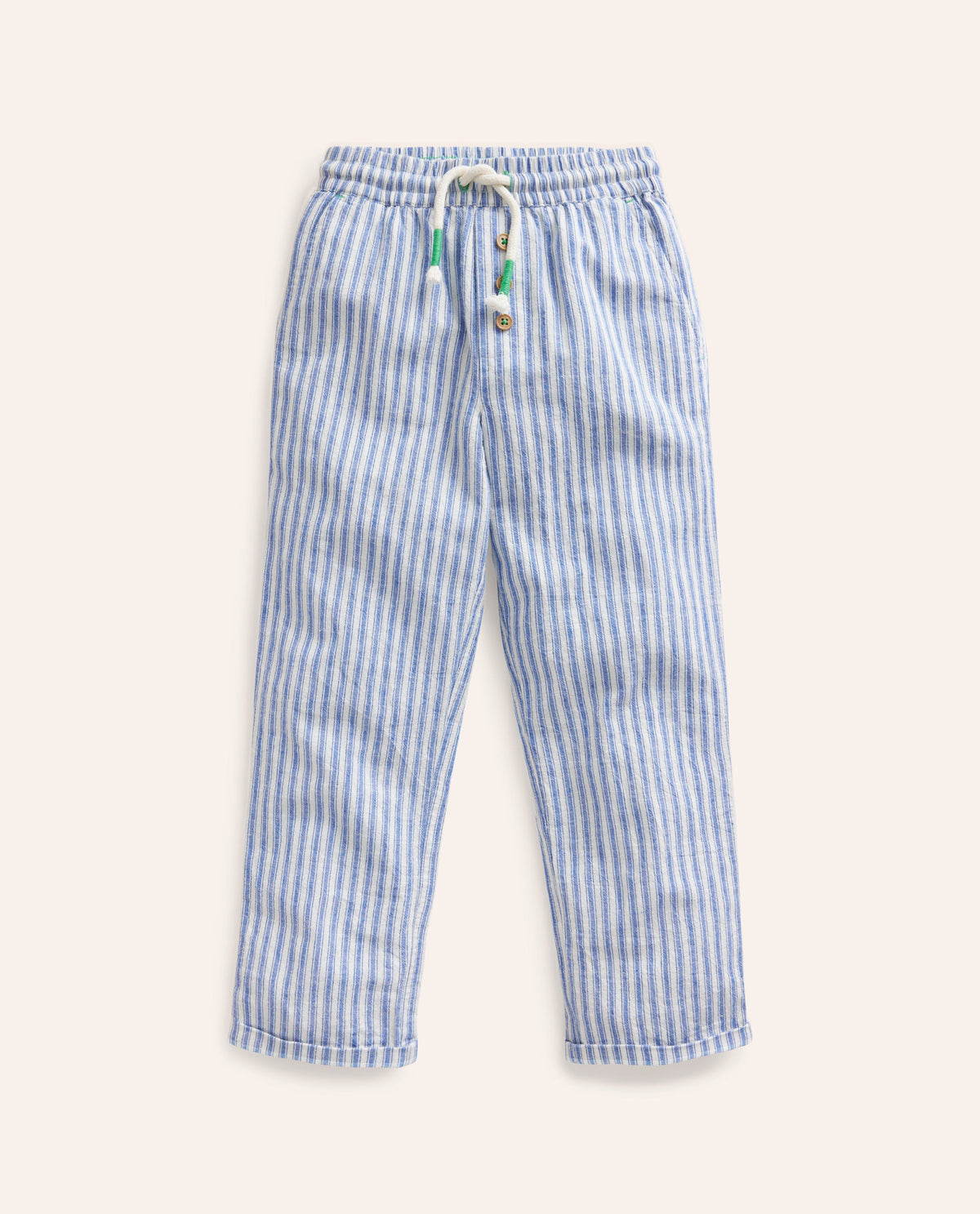 Pantalon d'été à enfiler-Coutil geai bleu-1