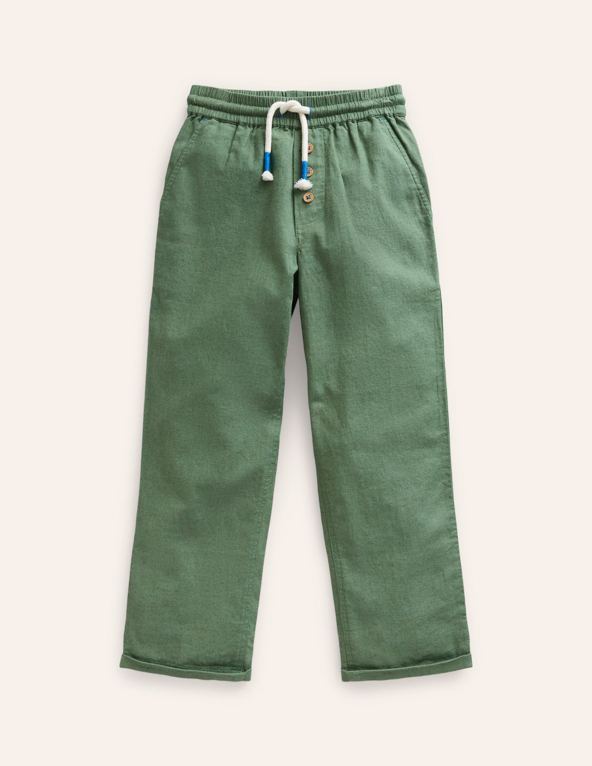 Pantalon d'été à enfiler-Vert romarin-1