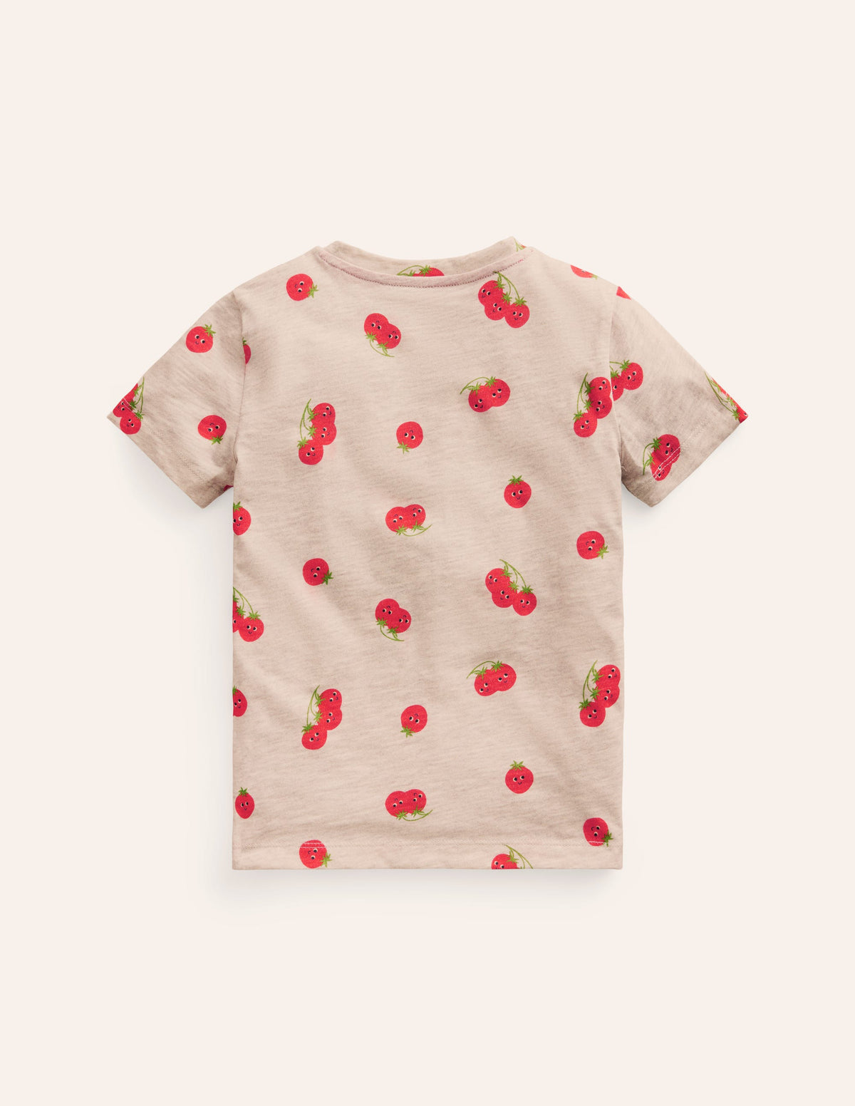 T-Shirt mit durchgehendem Muster-Haferbeige Meliert Tomaten-2