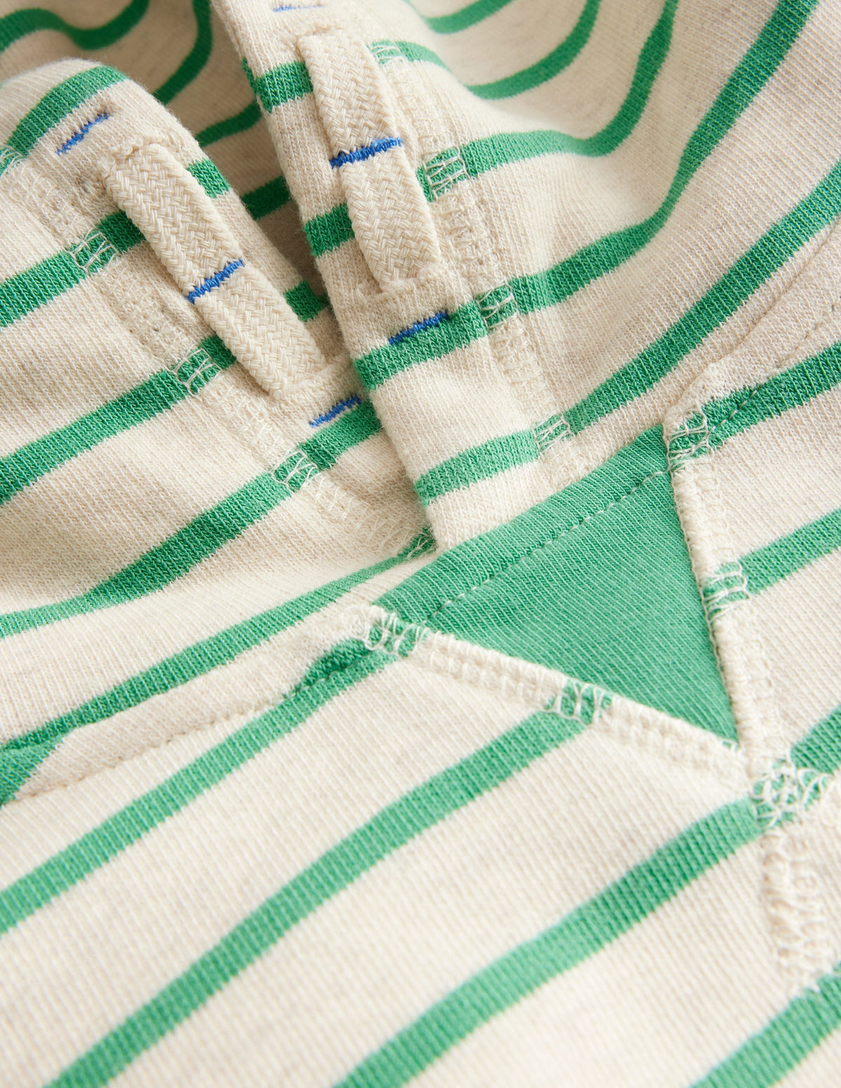 Lockerer Kapuzenpullover-Haferbeige meliert/Aloe-Grün-3