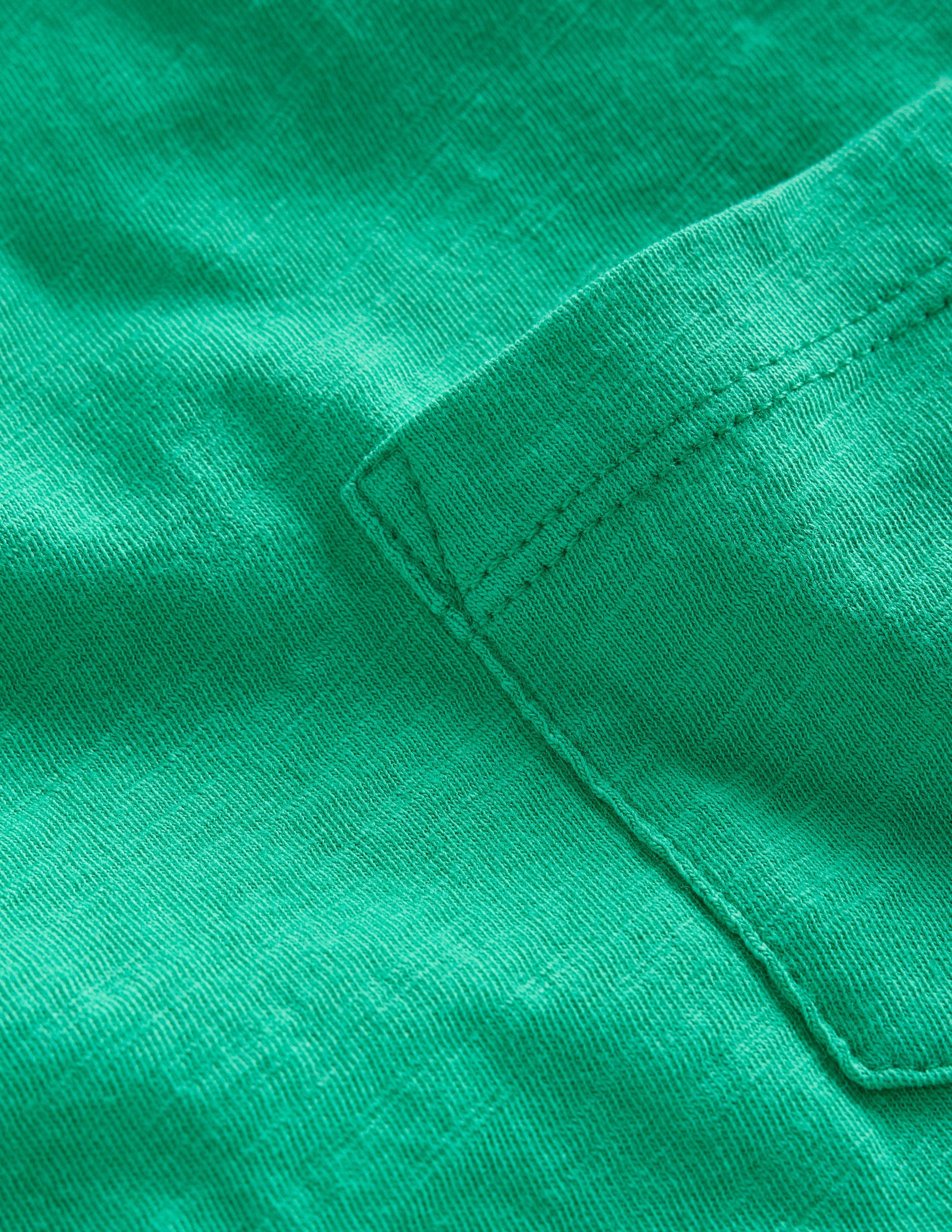 Vorgewaschenes Flammgarn-T-Shirt-Jadegrün-3