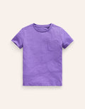 Vorgewaschenes Flammgarn-T-Shirt-Krokus-Violett