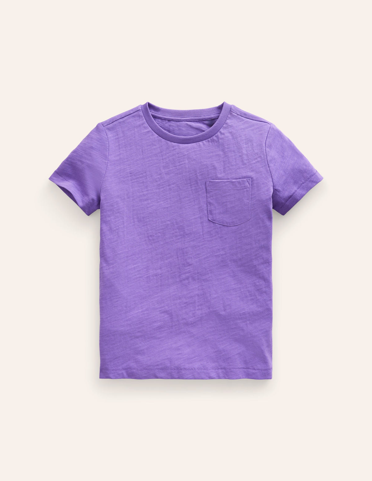 Vorgewaschenes Flammgarn-T-Shirt-Krokus-Violett-1