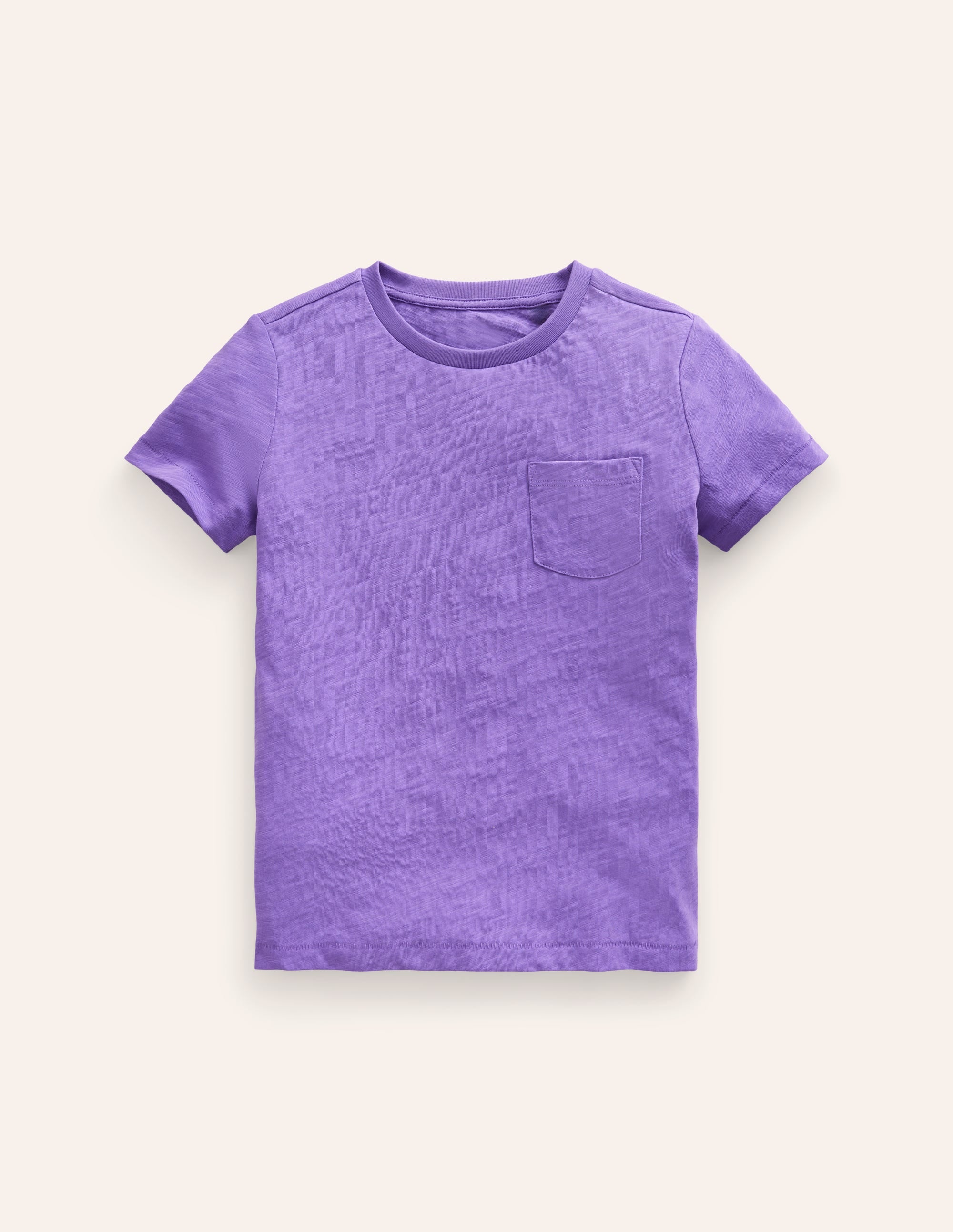 Vorgewaschenes Flammgarn-T-Shirt-Krokus-Violett - Image 1