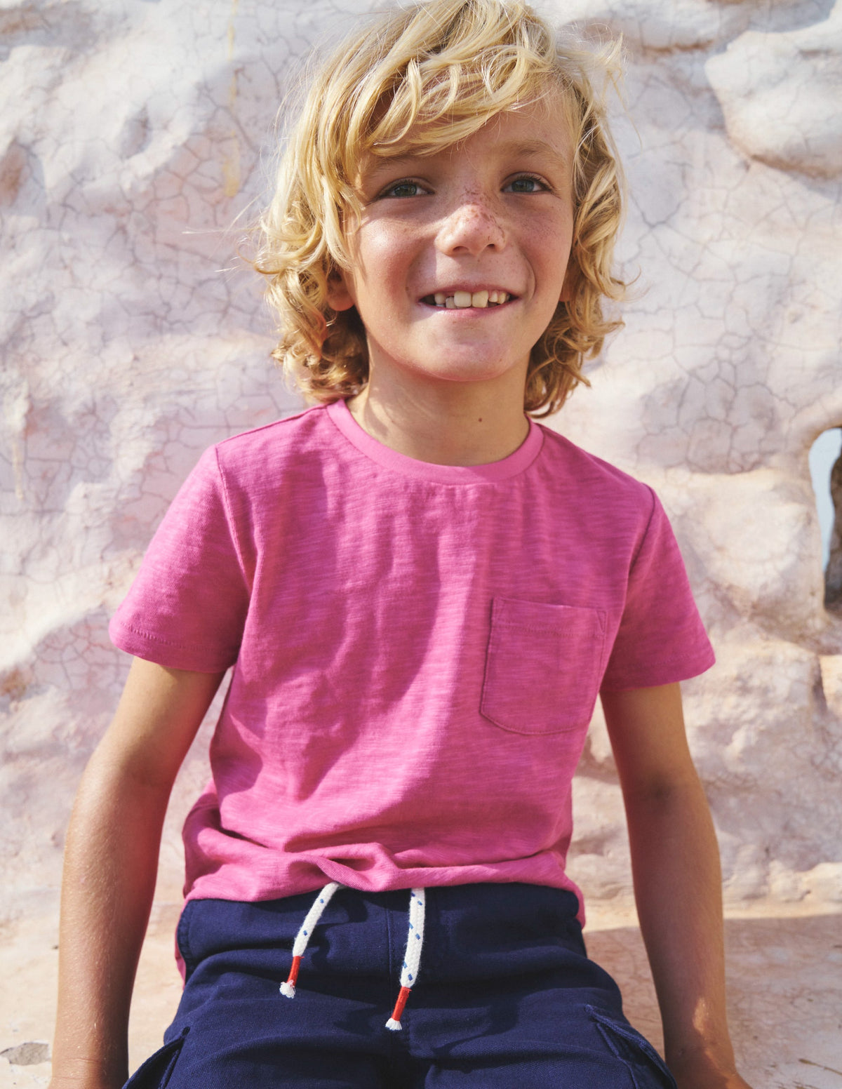 Vorgewaschenes Flammgarn-T-Shirt-Wundervolles Rosa-4