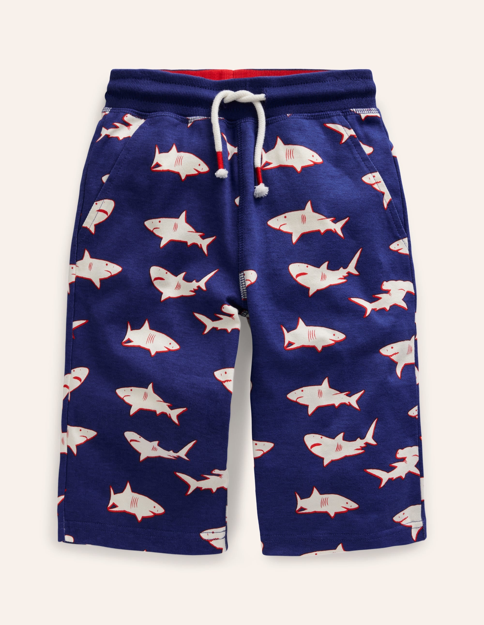 Short baggy en jersey-Requins bleu saphir - Image 1
