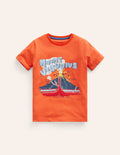 Leuchtendes, texturiertes Lern-T-Shirt-Feuer Opal Orange Vulkan