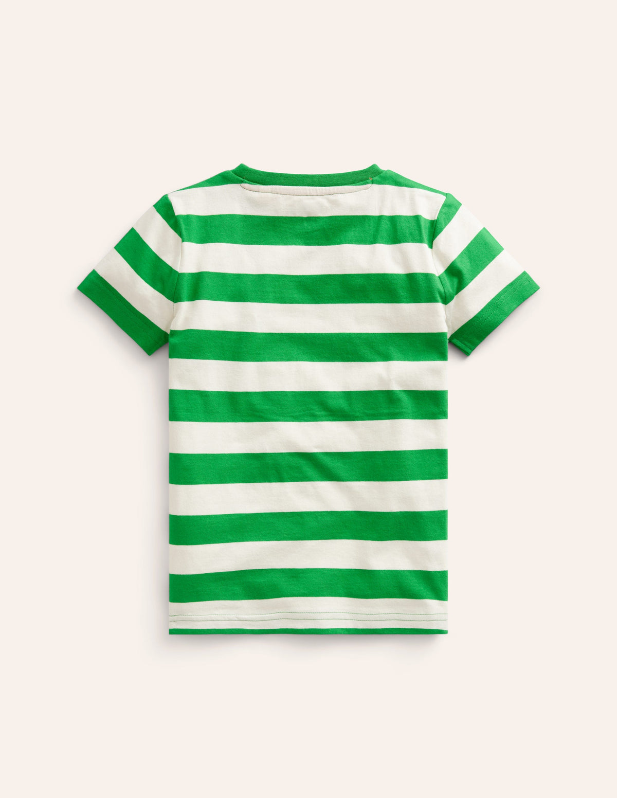 T-Shirt mit großer Logo-Applikation-Stangenbohnen-Grün/ Naturweiß Luchs-2