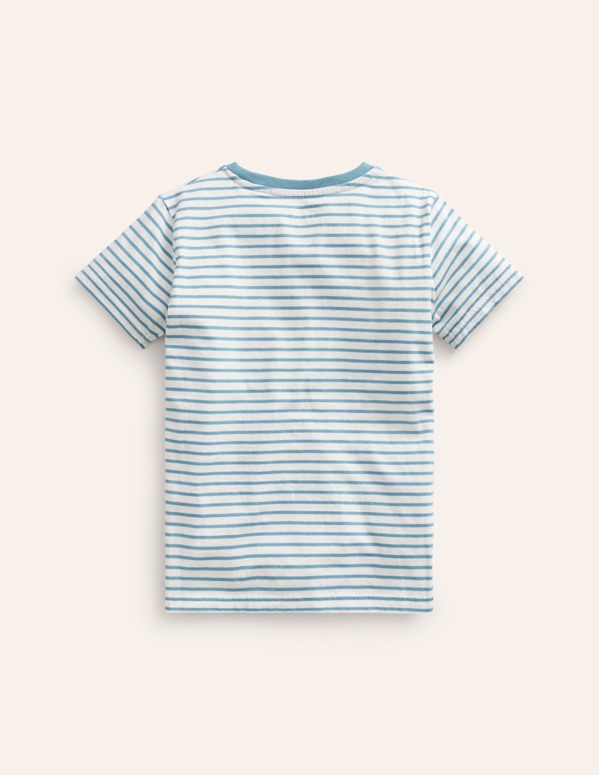T-Shirt mit aufgestickter Grafik-Saphirblau/Naturweiß Rakete-2