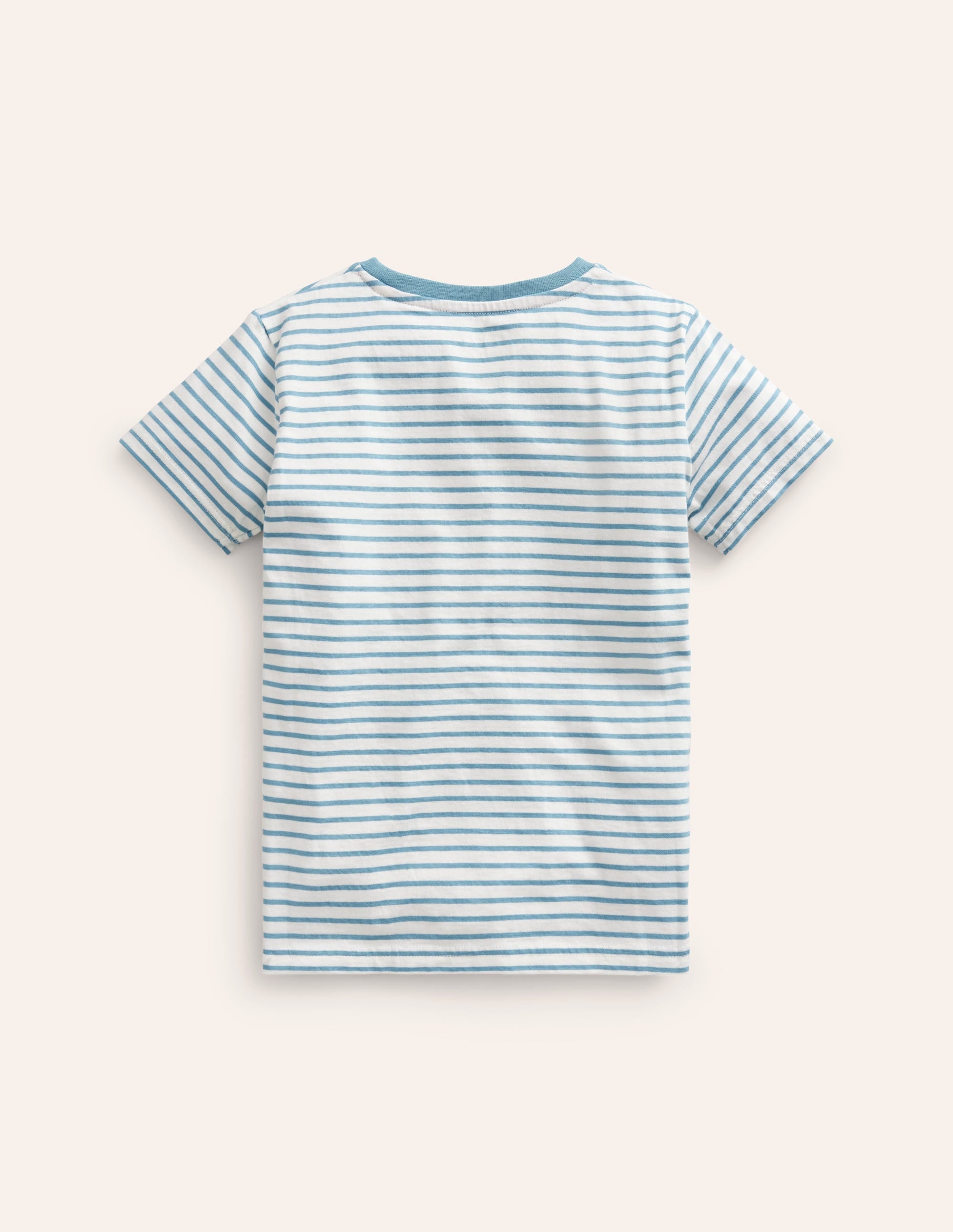 T-Shirt mit aufgestickter Grafik-Saphirblau/Naturweiß Rakete - Image 2