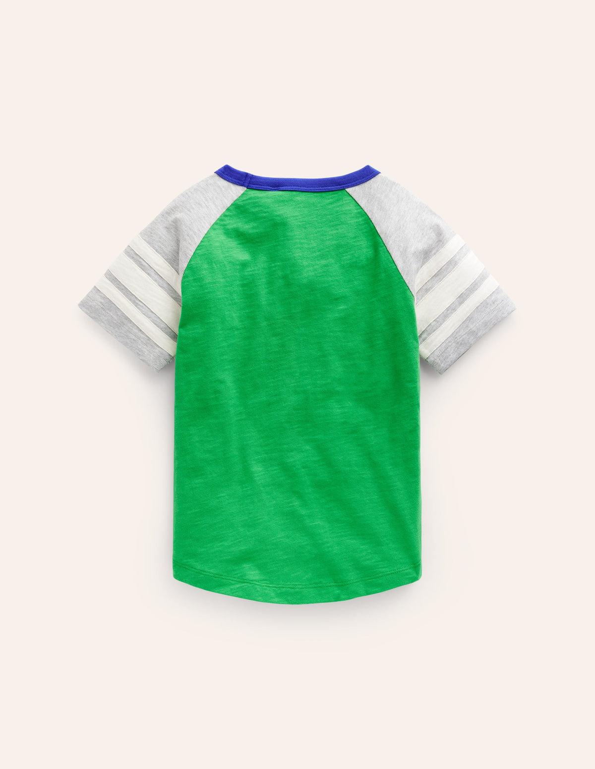 Kurzärmliges T-Shirt mit Raglan-Ärmeln-Erbsengrün/Grau meliert/Kaliko-2