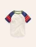 Kurzärmliges T-Shirt mit Raglan-Ärmeln-Kaliko/Schuluniform-Marineblau