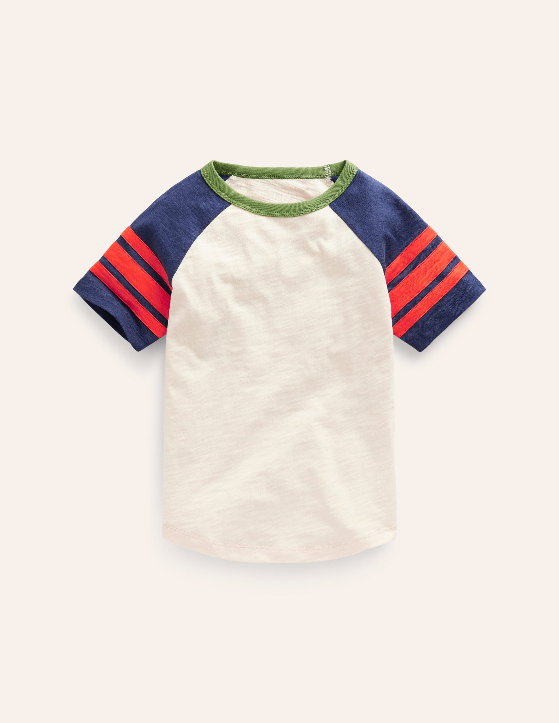 Kurzärmliges T-Shirt mit Raglan-Ärmeln-Kaliko/Schuluniform-Marineblau-1