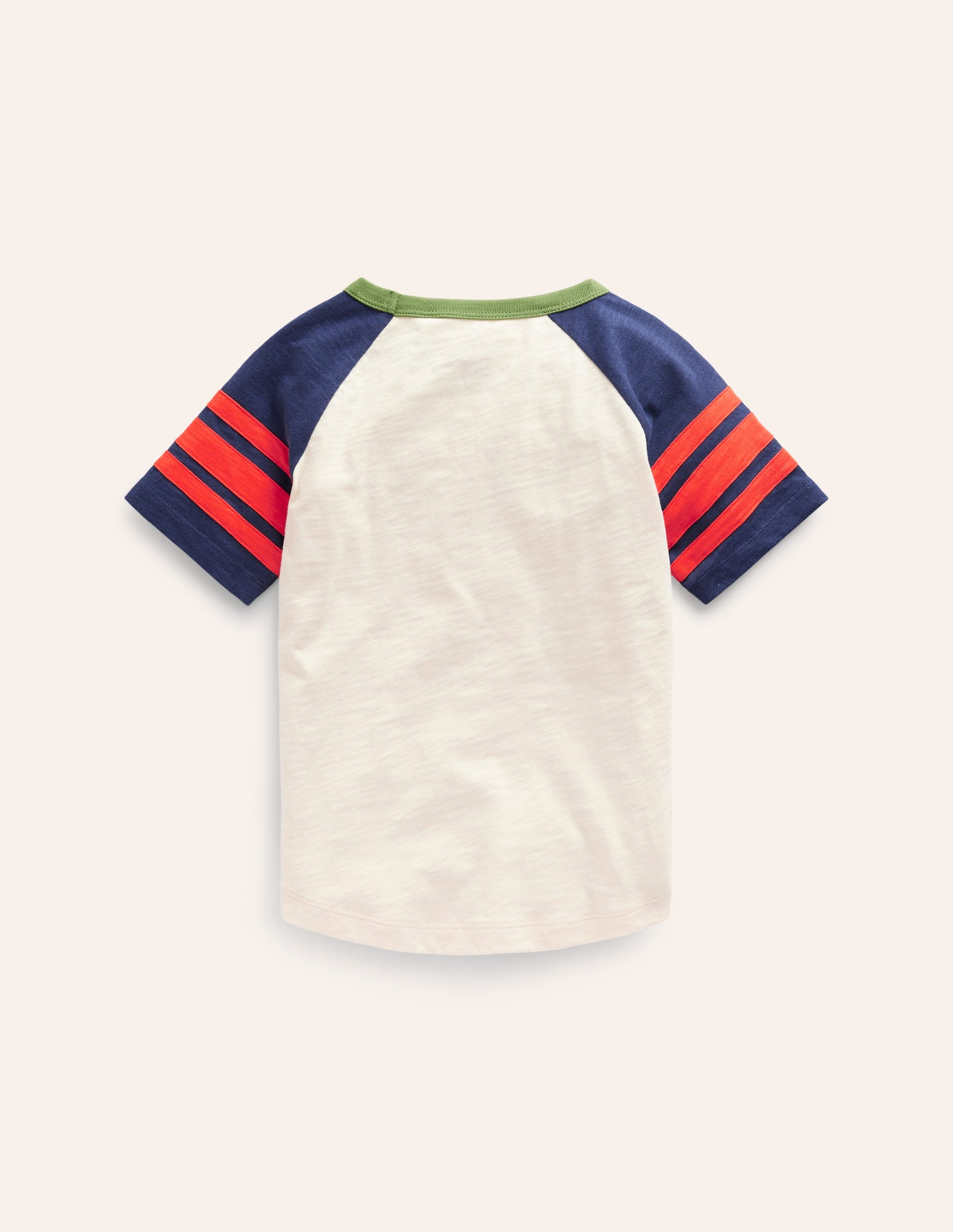 Kurzärmliges T-Shirt mit Raglan-Ärmeln-Kaliko/Schuluniform-Marineblau-2