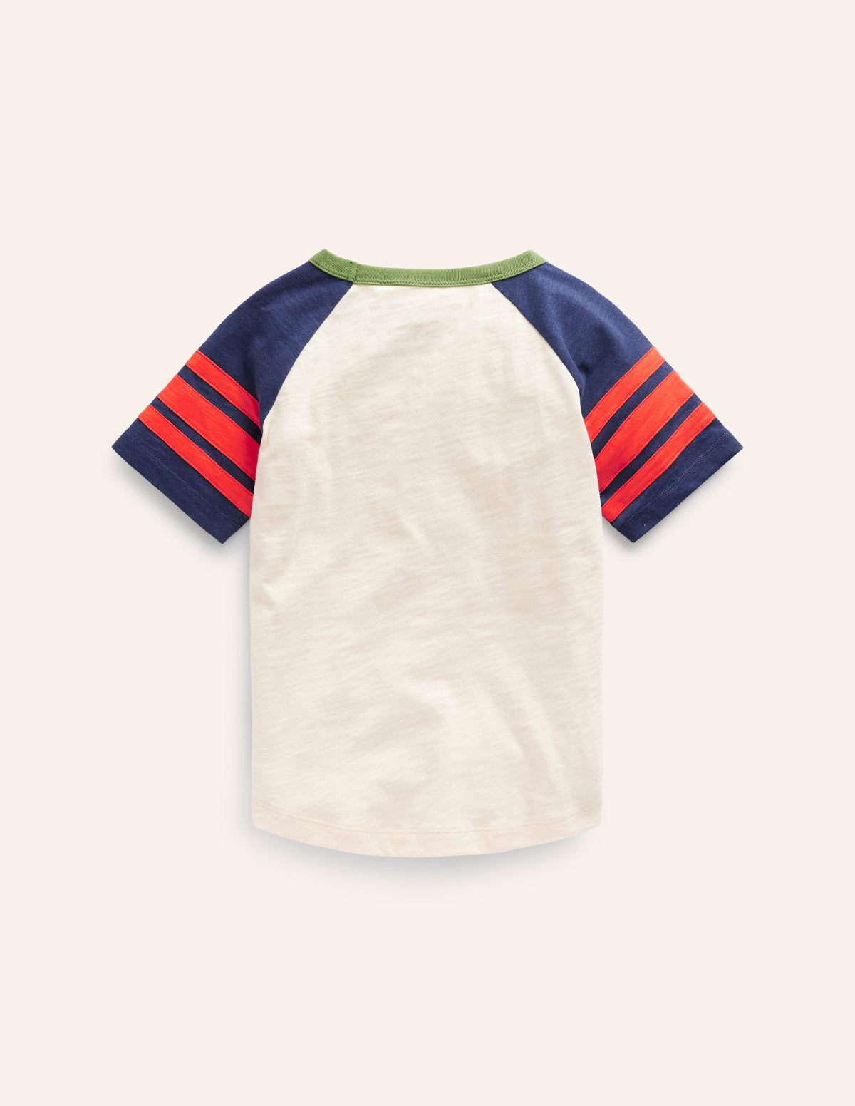 Kurzärmliges T-Shirt mit Raglan-Ärmeln-Kaliko/Schuluniform-Marineblau - Image 2