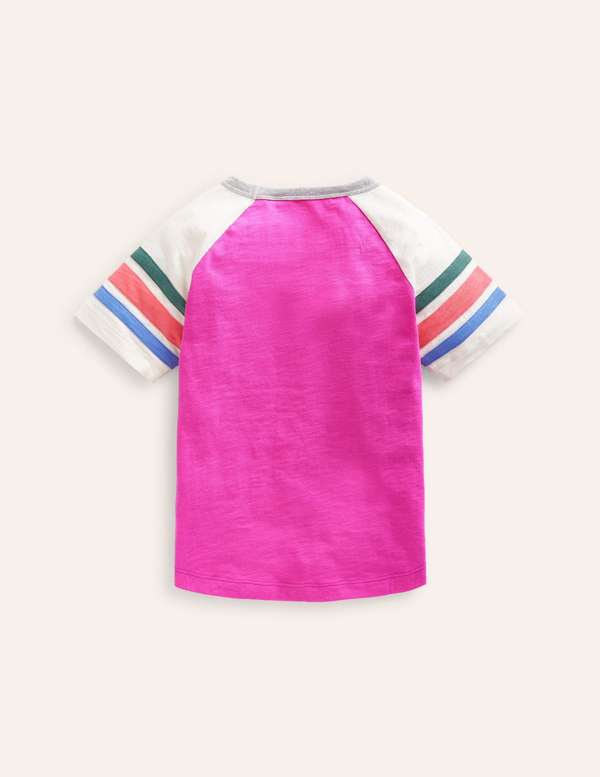 T-shirt à manches courtes raglan-Rayé rose Pénélope/arc-en-ciel - Image 2