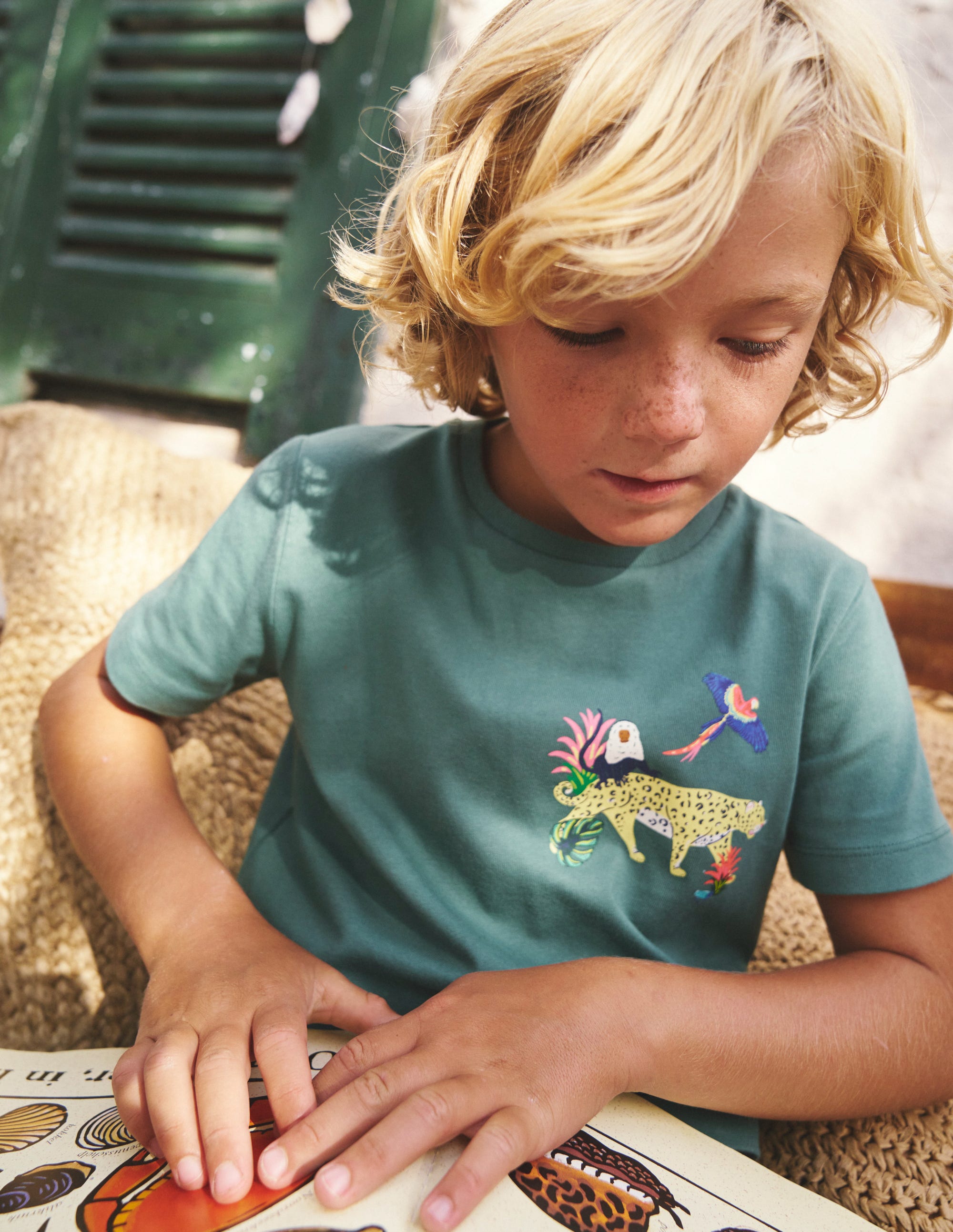 Front & Back Printed T-shirt-Spruce Green Amazon - Image 4
