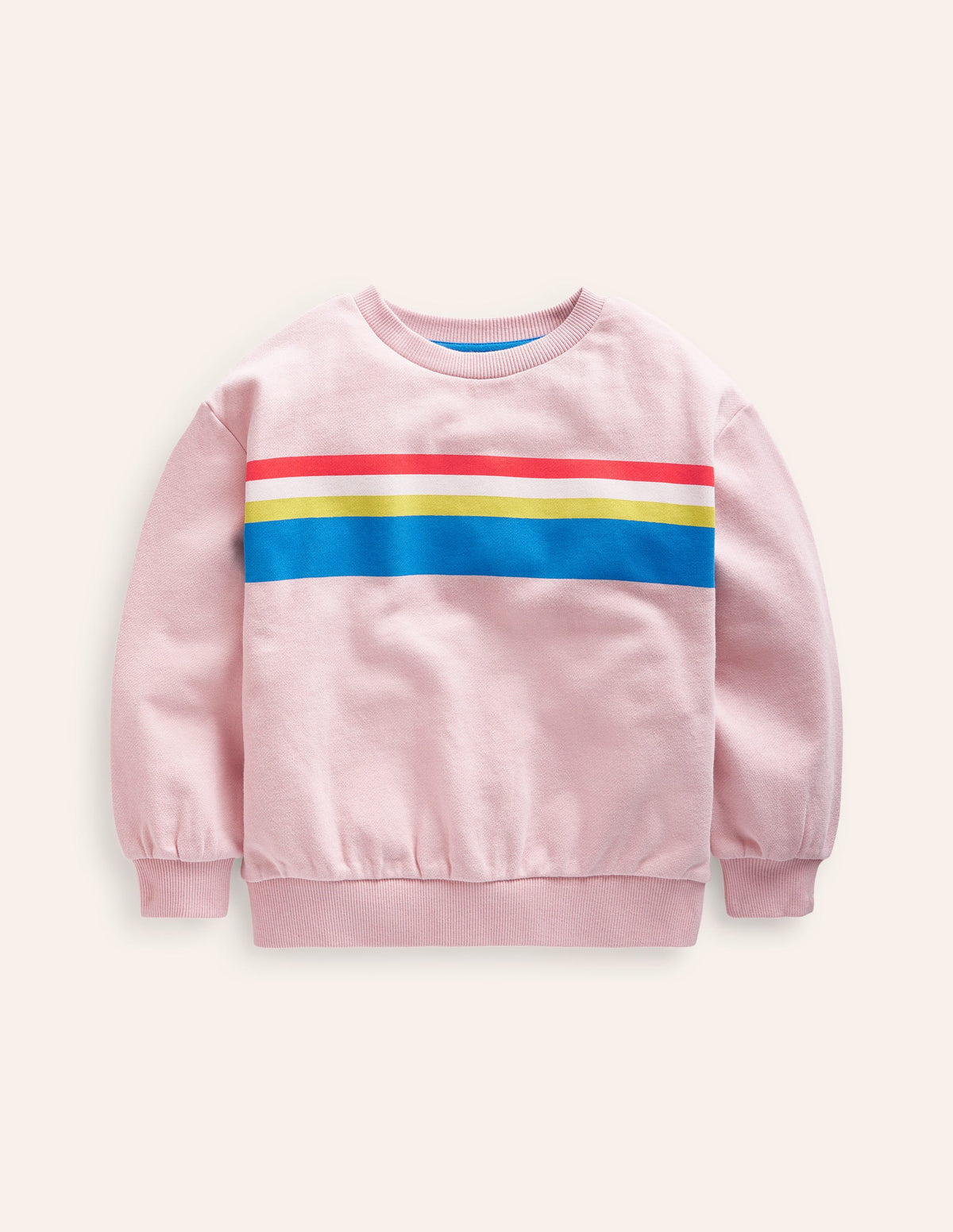 Sweatshirt mit Streifenmuster-Ballettrosa Bunt Streifen-1