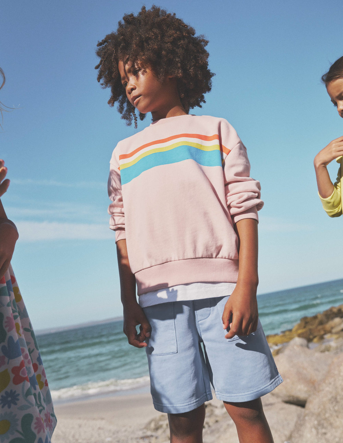 Sweatshirt mit Streifenmuster-Ballettrosa Bunt Streifen - Image 4