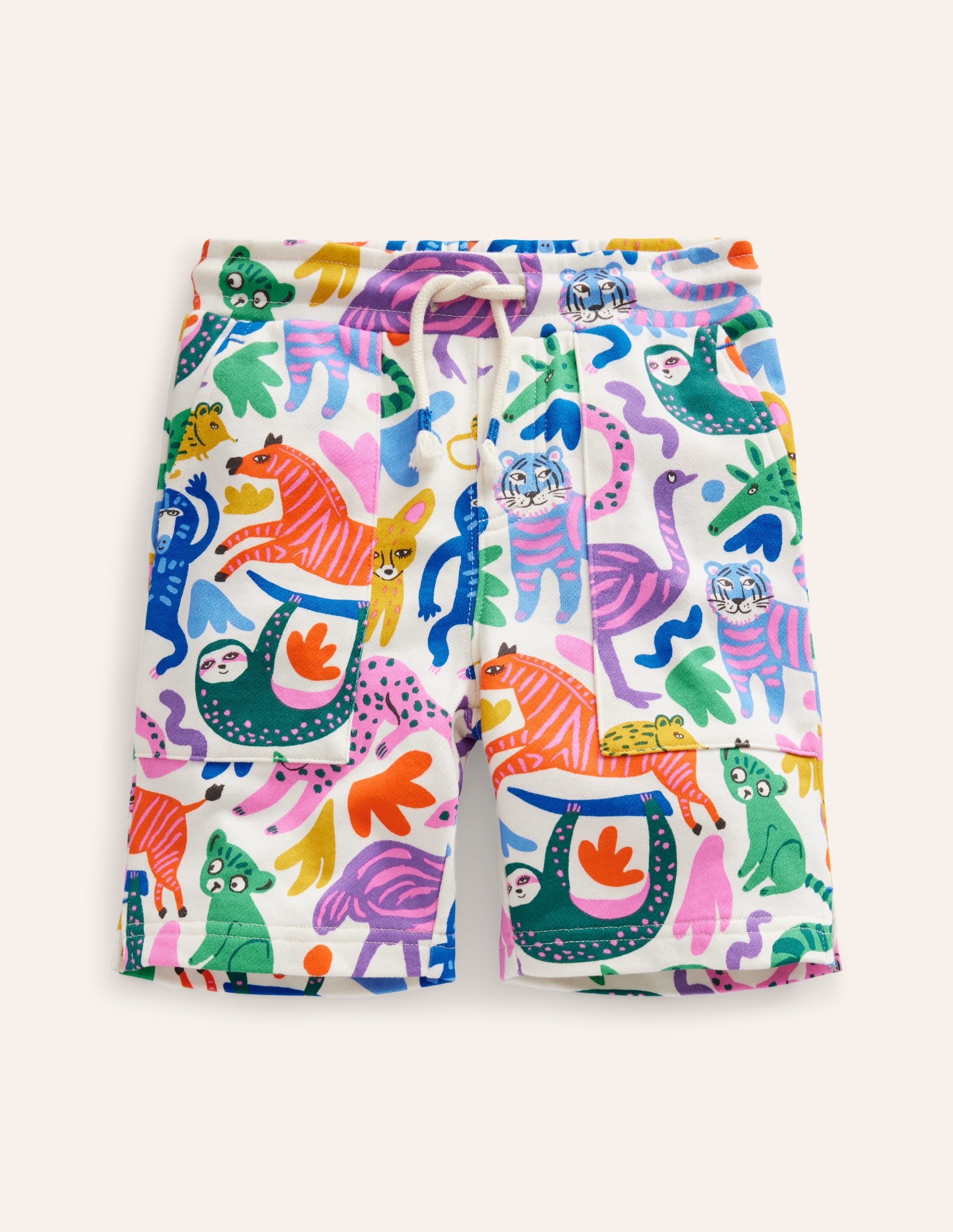 Printed Sweatshorts-Multi Safari Friends - Image 1