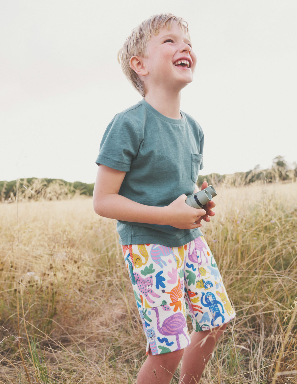 Printed Sweatshorts-Multi Safari Friends-4