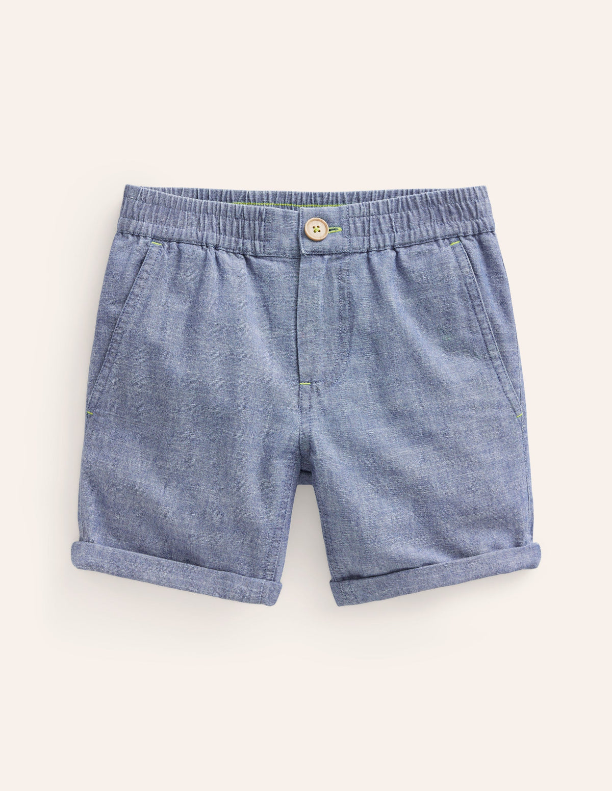 Schicke Shorts mit Umschlag-Dunkles Chambray - Image 1