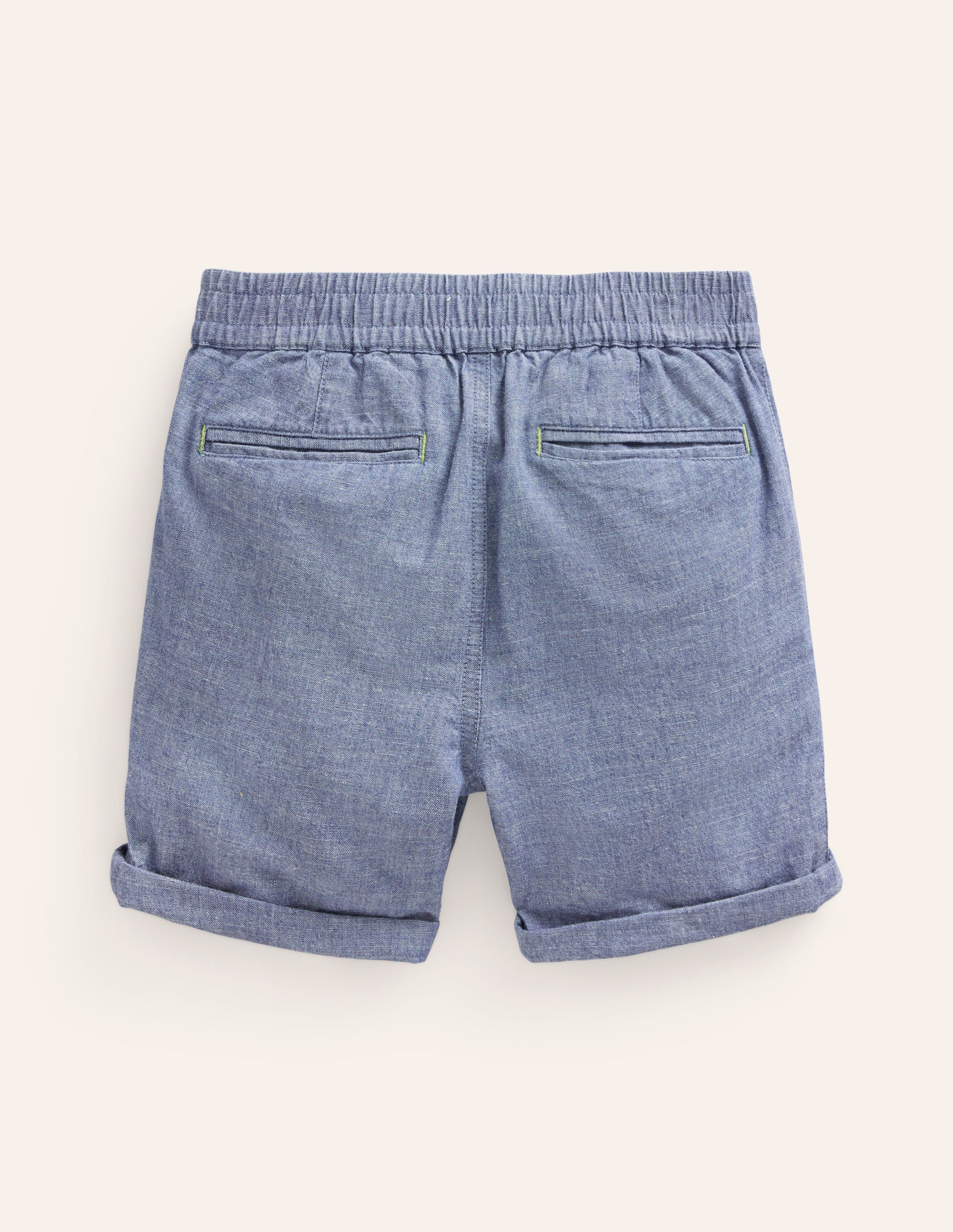 Schicke Shorts mit Umschlag-Dunkles Chambray-2