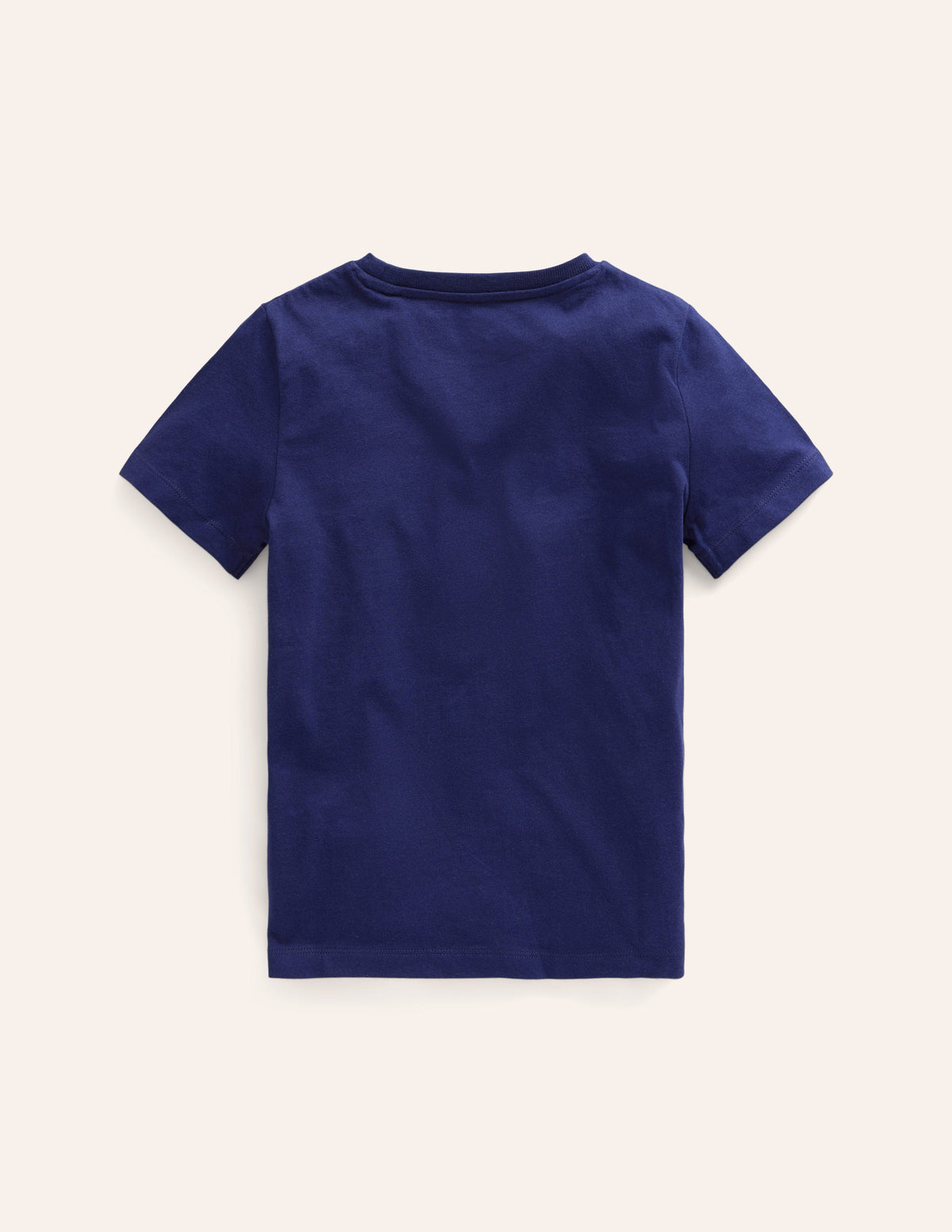 T-shirt à motif animal en point de chaînette-Éléphant bleu marine universitaire-2