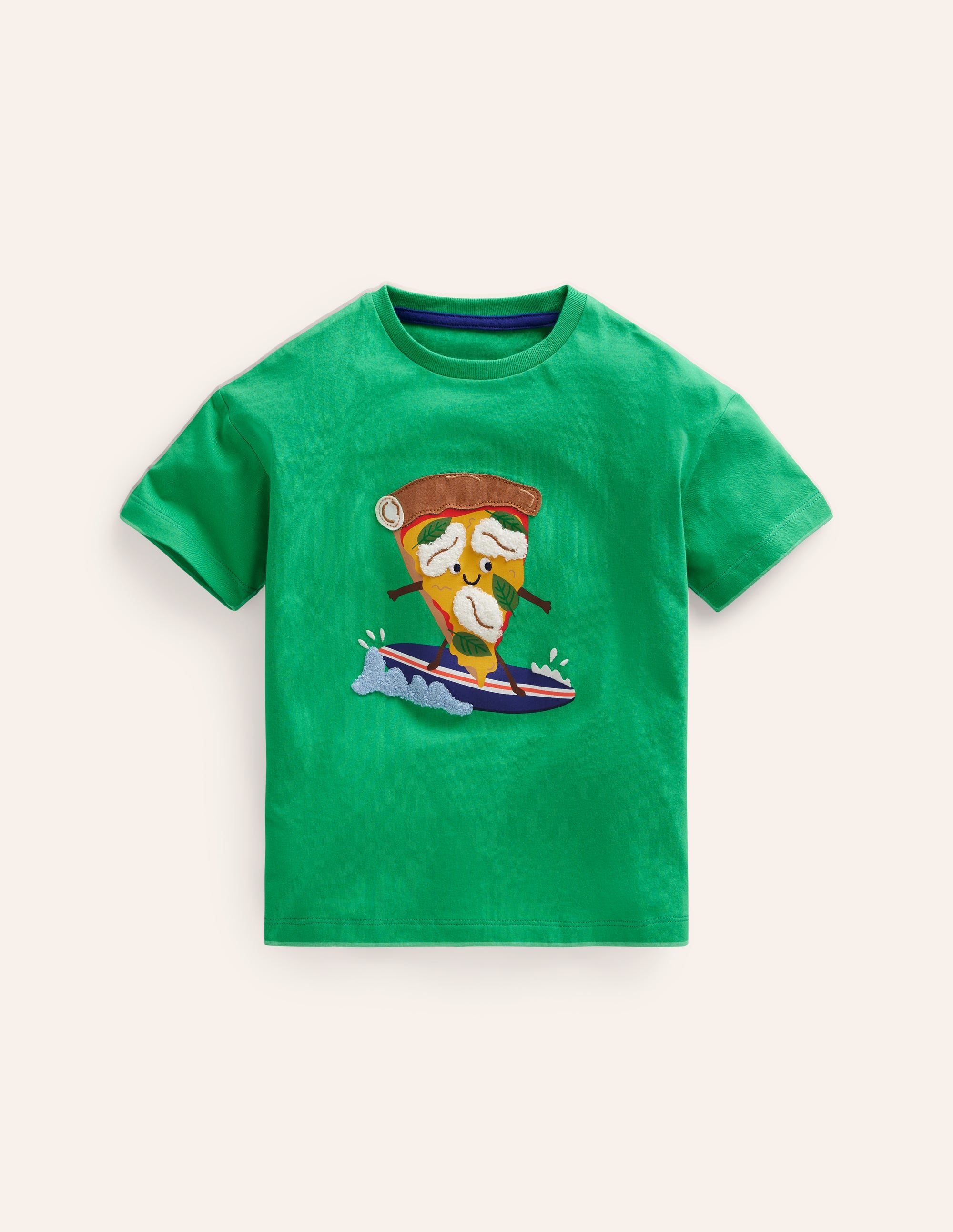 Witziges Logo-T-Shirt-Erbsengrün Pizza - Image 1