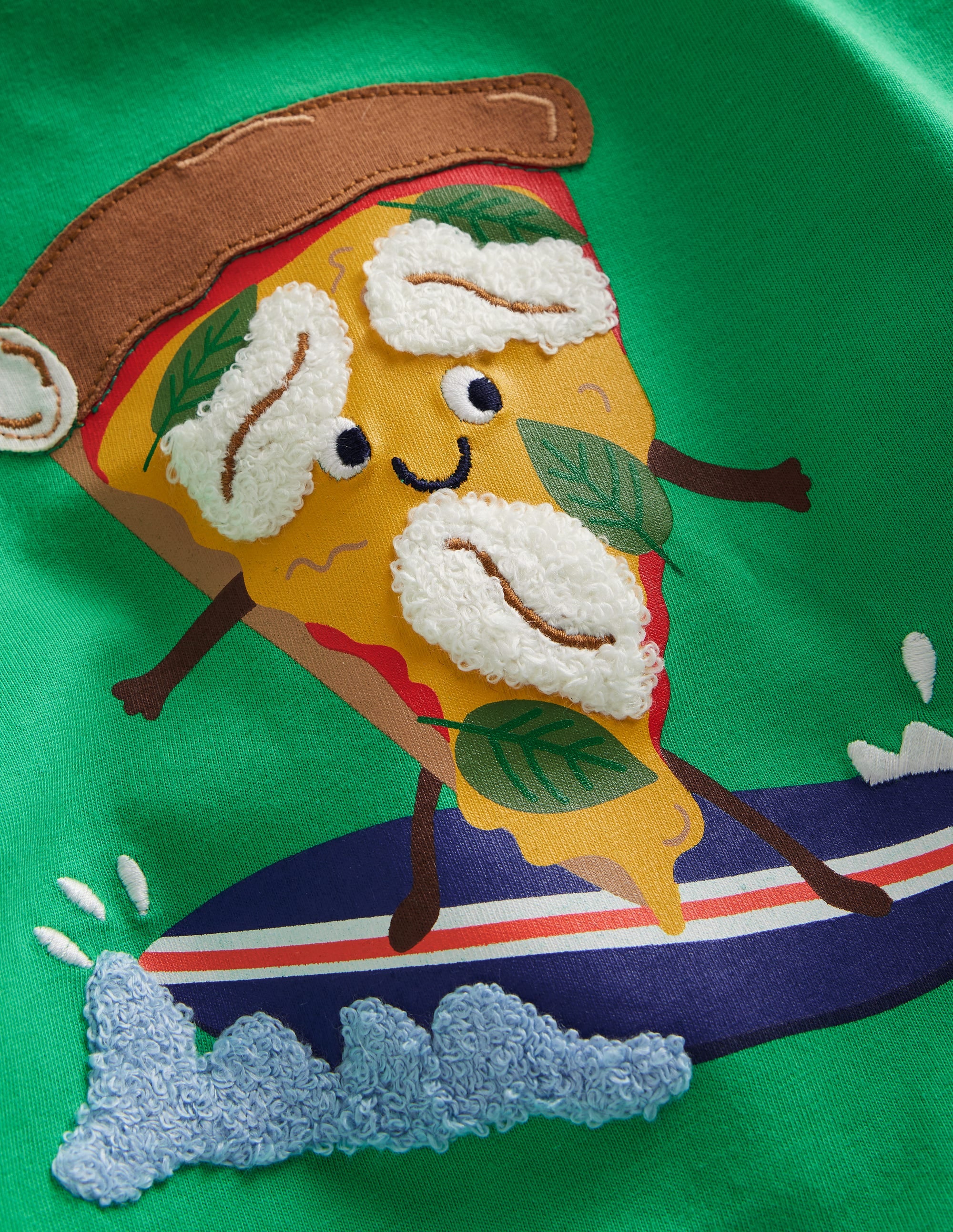 Witziges Logo-T-Shirt-Erbsengrün Pizza - Image 3