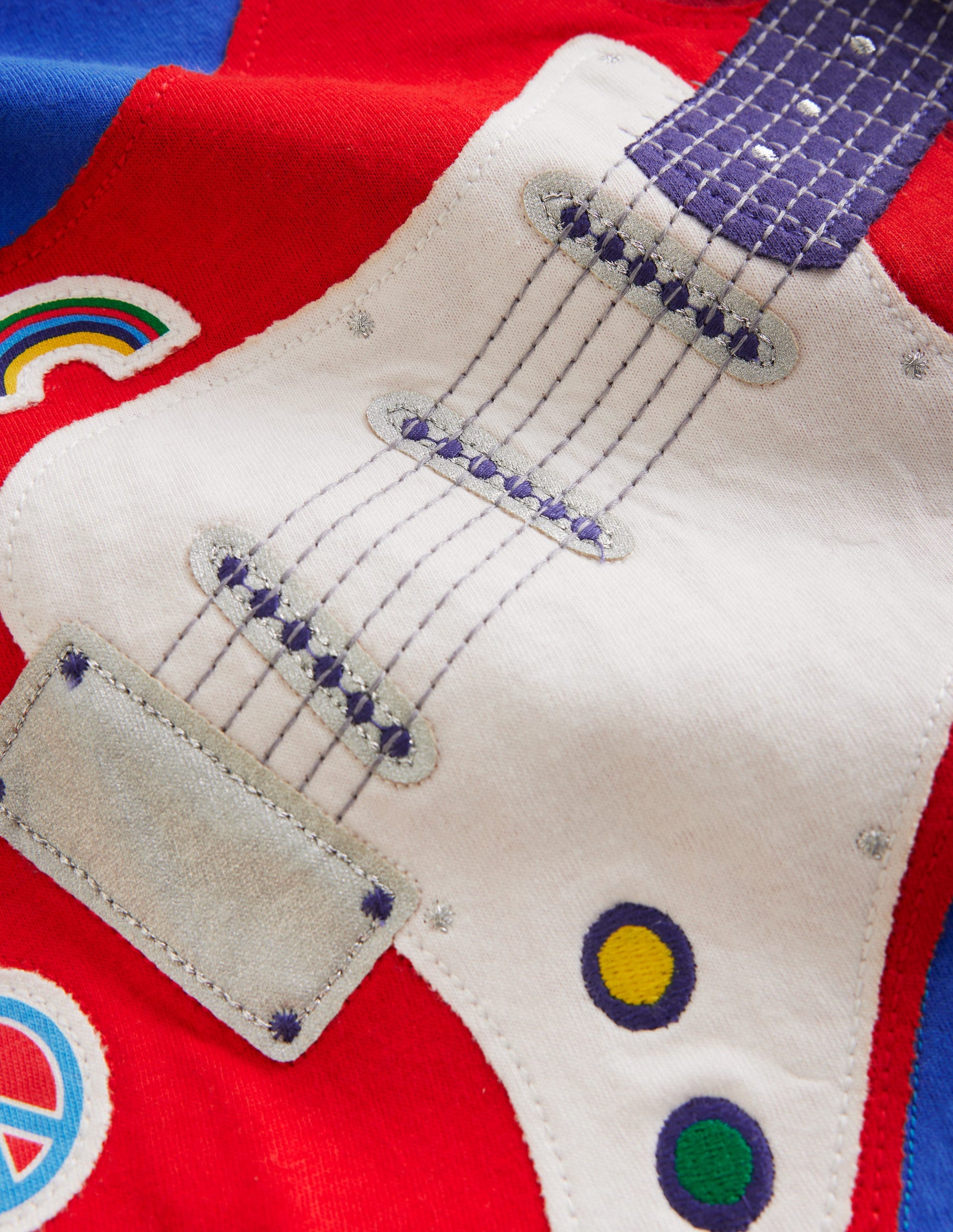 Appliqué Guitar T-shirt-Duck Egg Blue Guitar-3