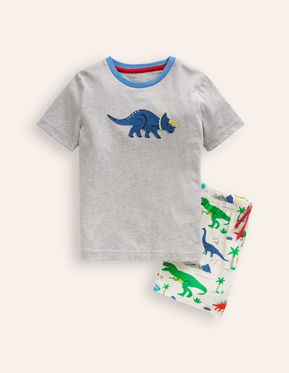 Lustiges Spielset aus Jersey-Grau Meliert/ Dinosaurier - Image 1