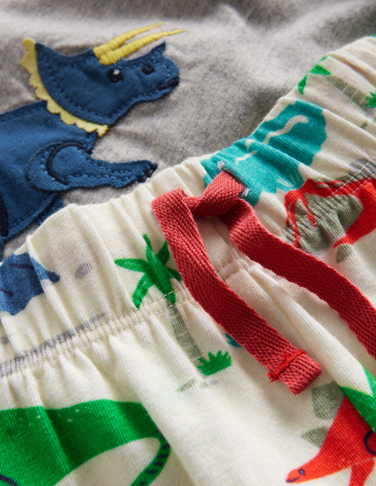 Lustiges Spielset aus Jersey-Grau Meliert/ Dinosaurier - Image 3