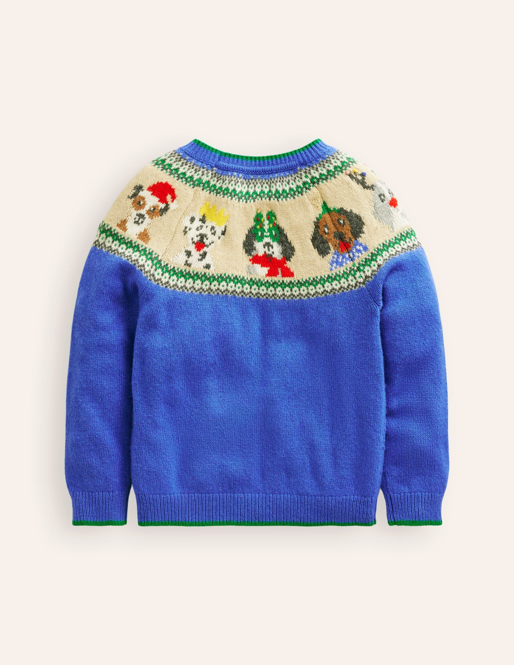 Fair-Isle-Pullover-Griechisches Blau Festtagshunde - Image 5