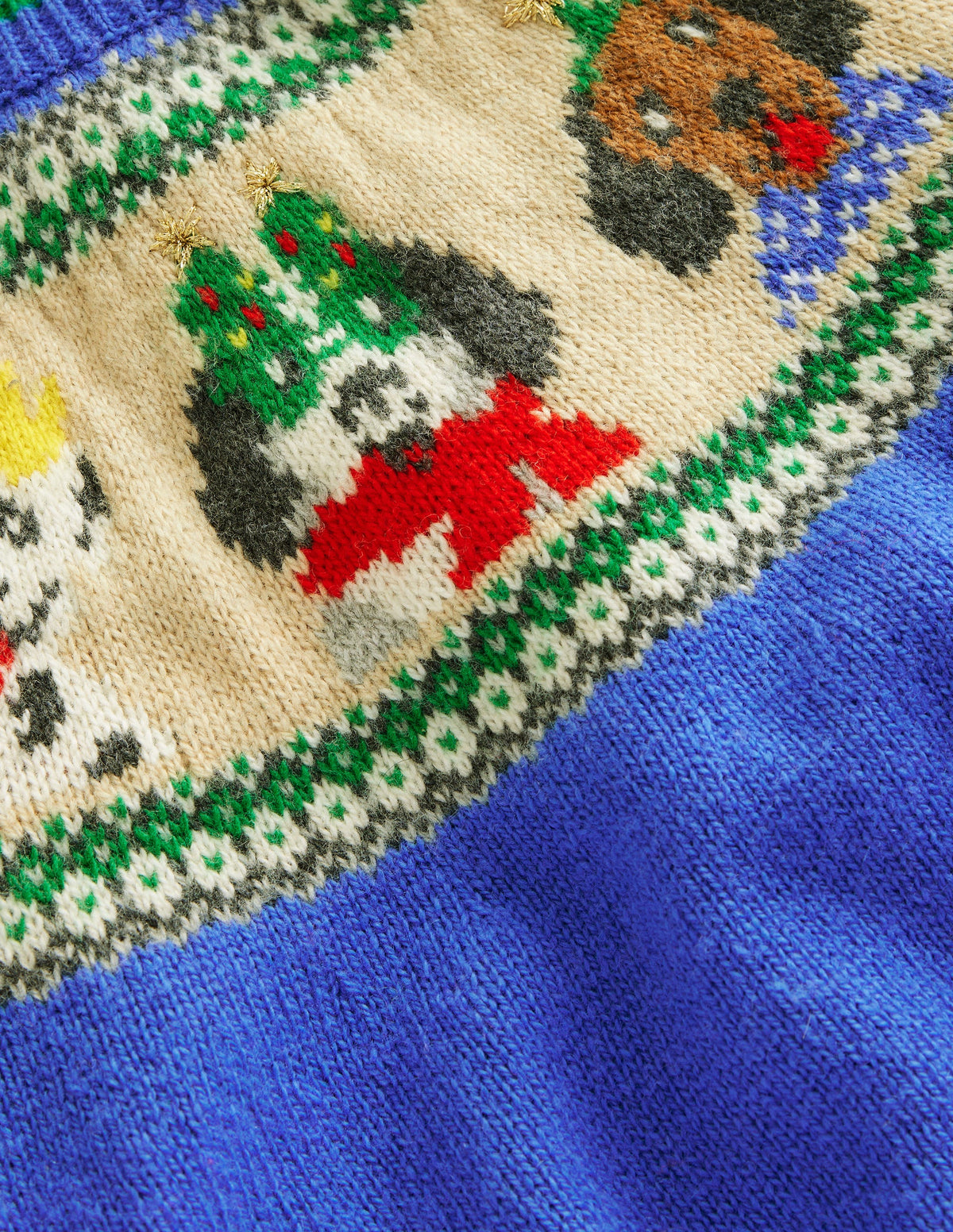 Fair-Isle-Pullover-Griechisches Blau Festtagshunde - Image 6