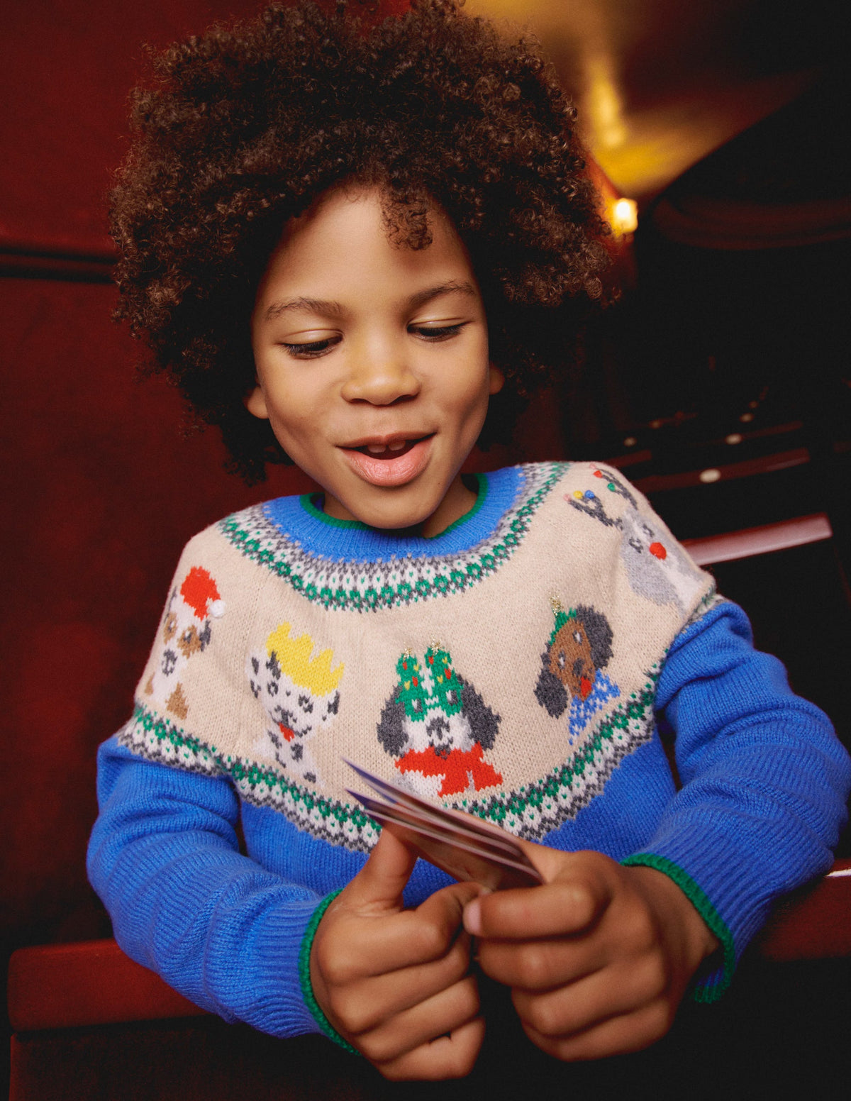 Fair-Isle-Pullover-Griechisches Blau Festtagshunde-7