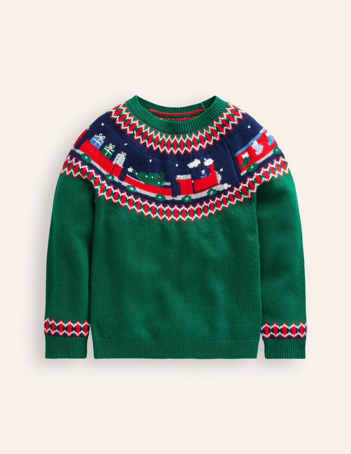 Fair-Isle-Pullover-Juwelengrün Zug-3