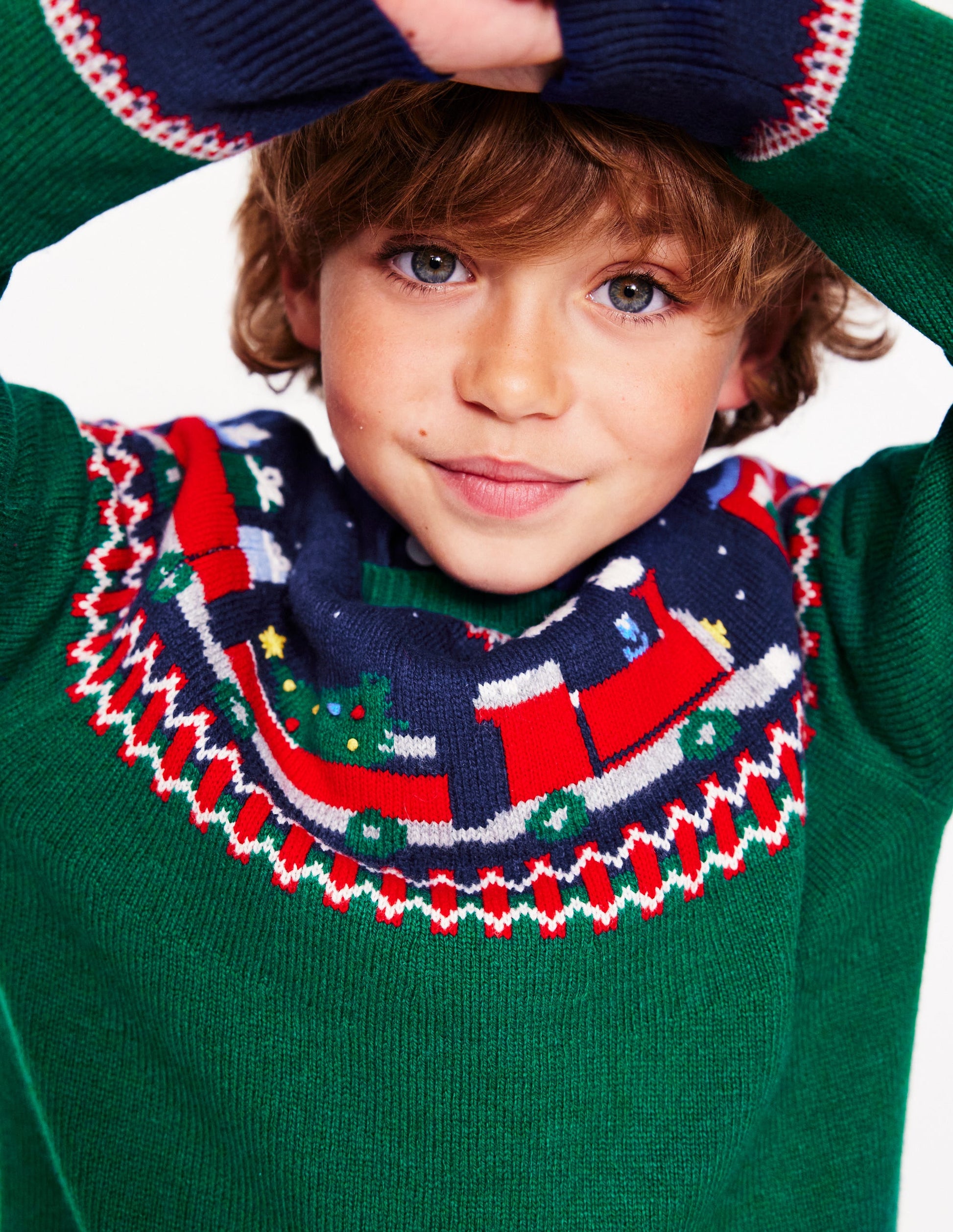 Fair-Isle-Pullover-Juwelengrün Zug-2