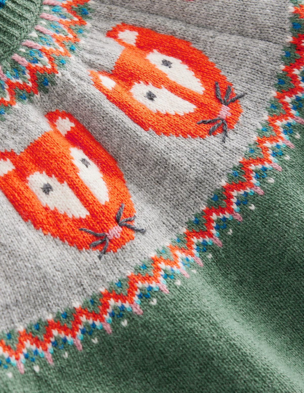Pull motif jacquard-Vert épicéa chiné-3