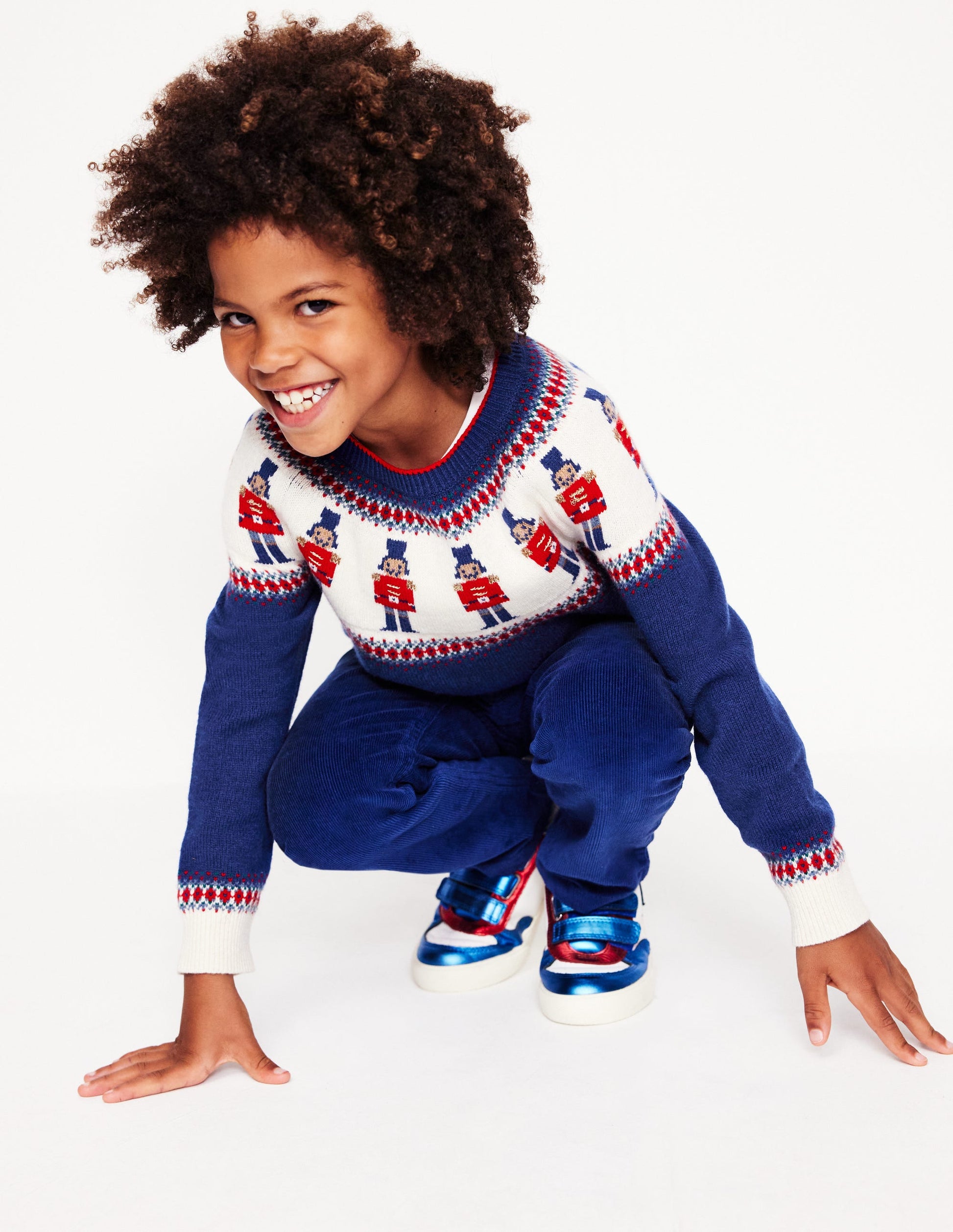 Fair-Isle-Pullover-Marineblau Nussknacker-5
