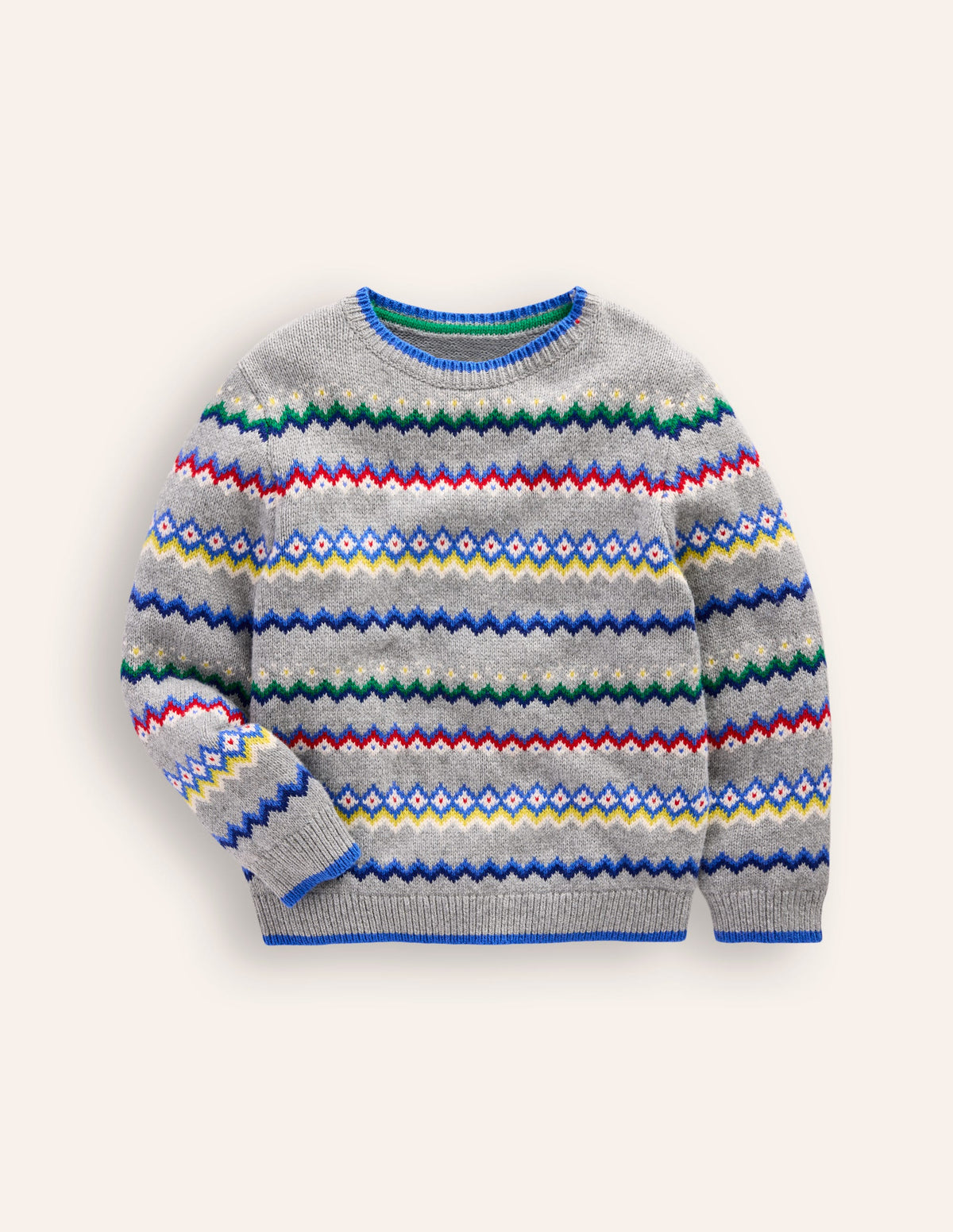 Fair Isle Jumper-Grey Marl-4