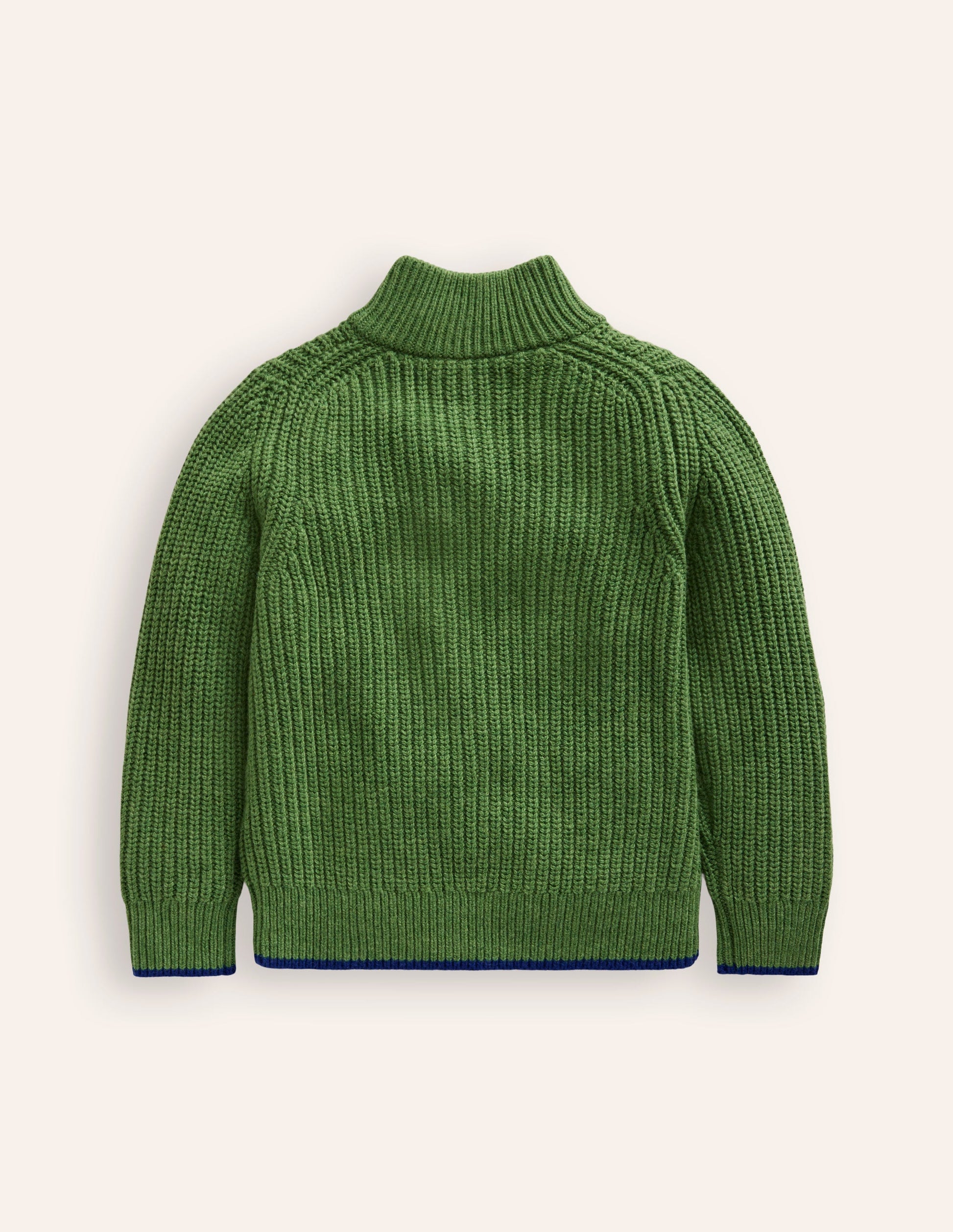 Klassischer Pullover mit halblangem Reißverschluss-Leguangrün-2
