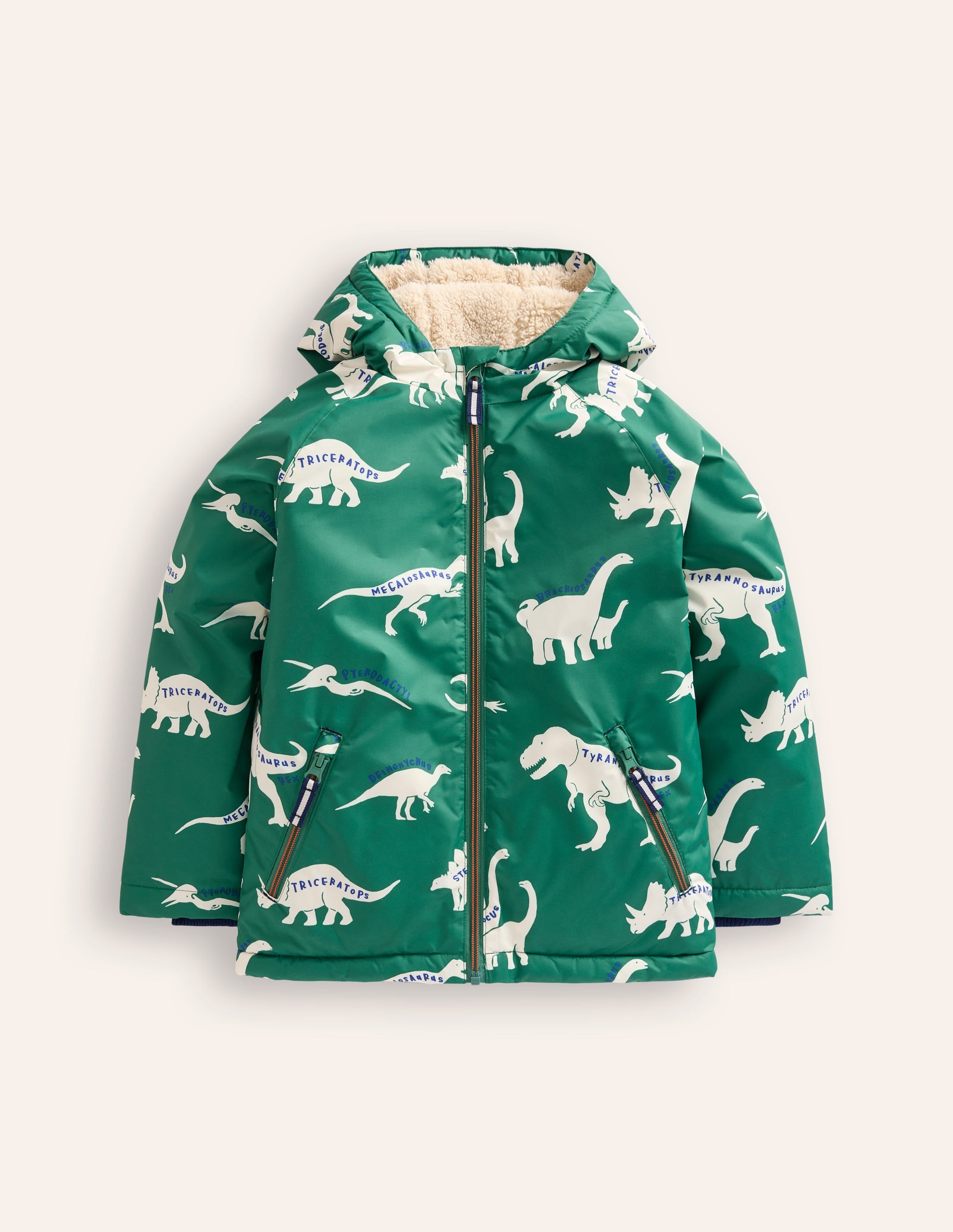 Sherpa Lined Anorak-Spruce Green Dino - Image 1