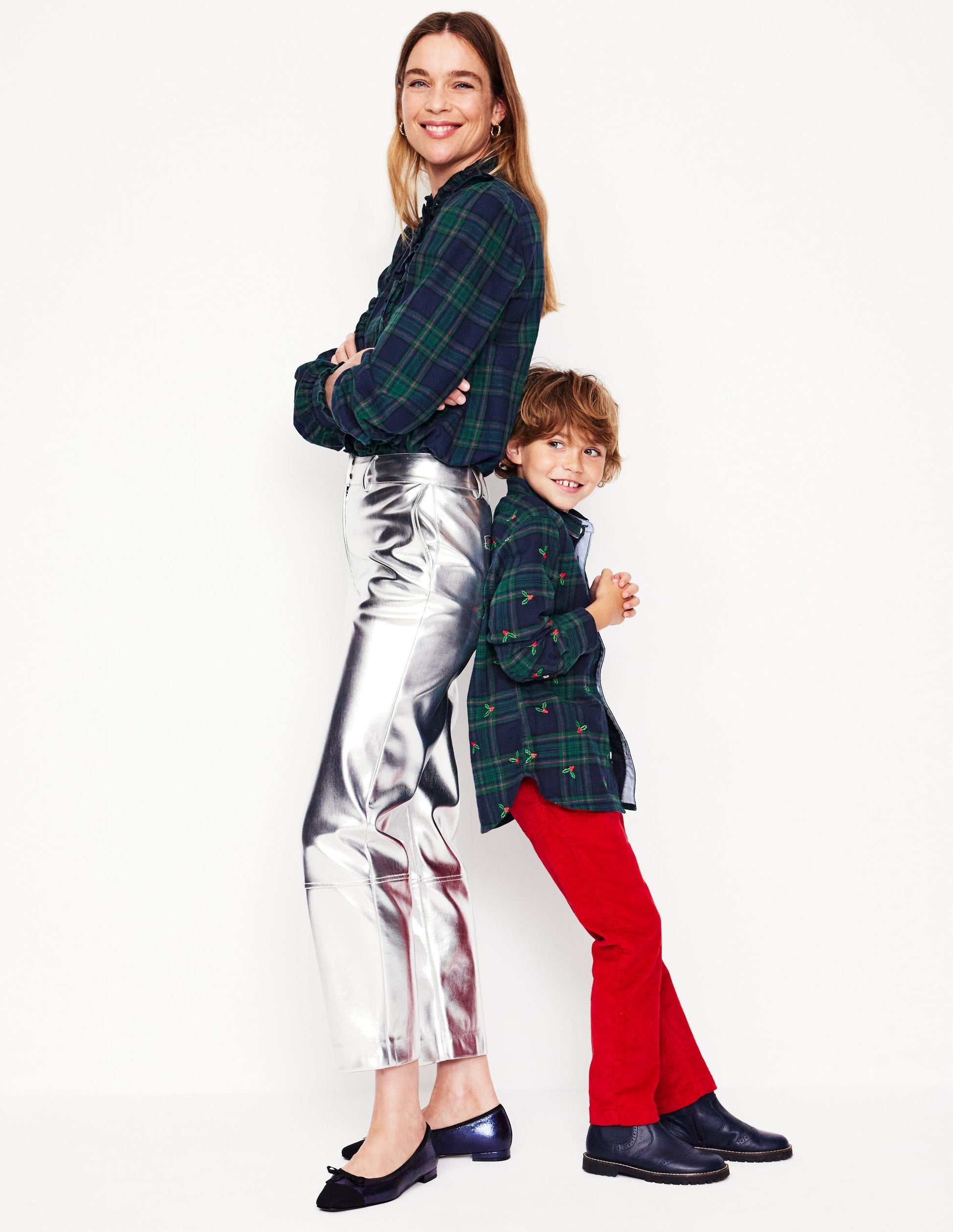 Cosy Cotton Check Shirt-Christmas Embroidered Check-7