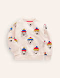 Bedrucktes Sweatshirt-Haferbeige Coole Hunde