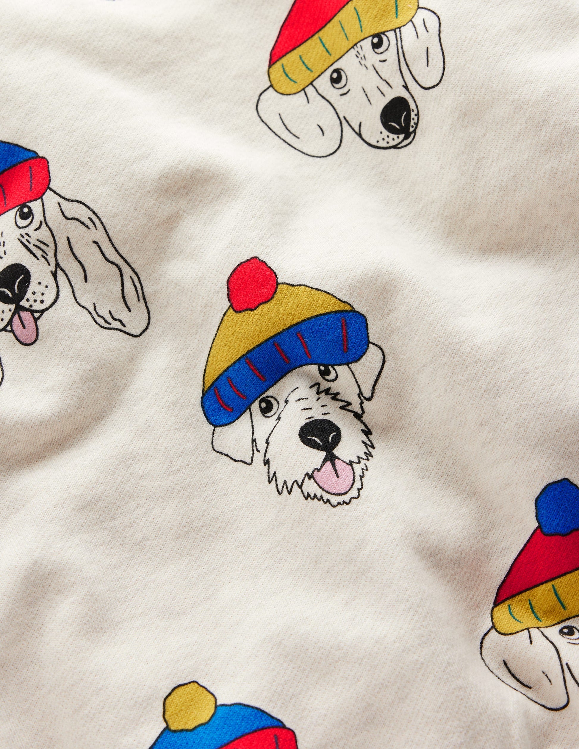 Bedrucktes Sweatshirt-Haferbeige Coole Hunde-3