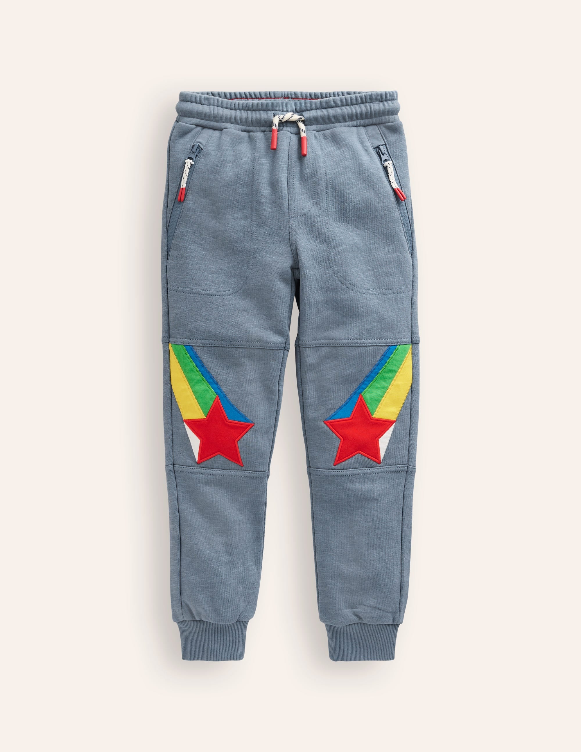 Jogginghose mit verstärktem Knie-Colbart-Grau Regenbogen Stern - Image 1
