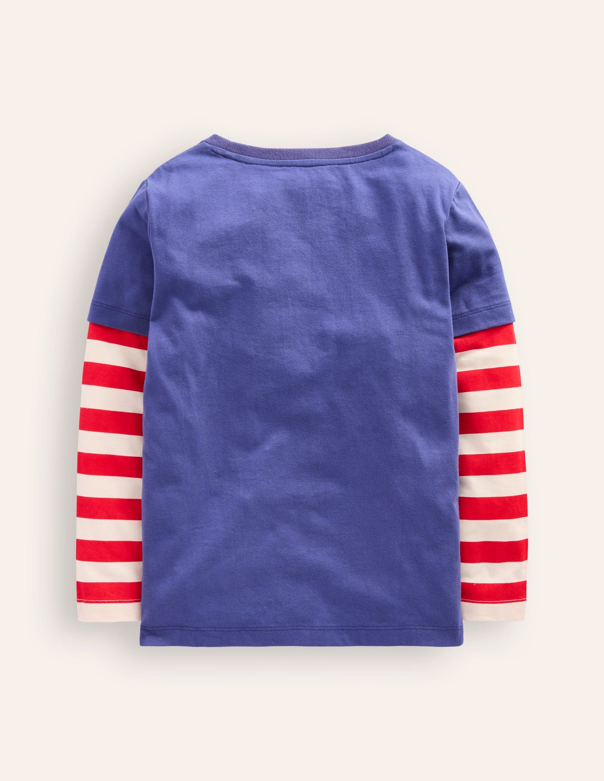 T-shirt fausses manches à appliqué-Janet geai bleu-2