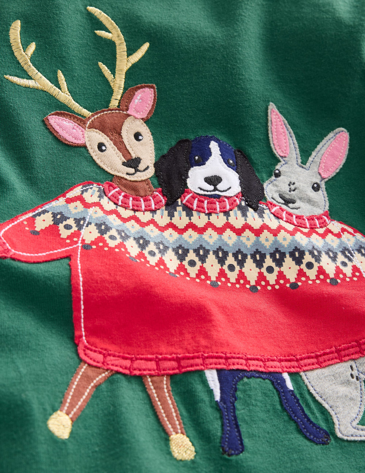 T-Shirt mit Applikation im Lagenlook-Schmucksteingrün Festliche Tiere-3